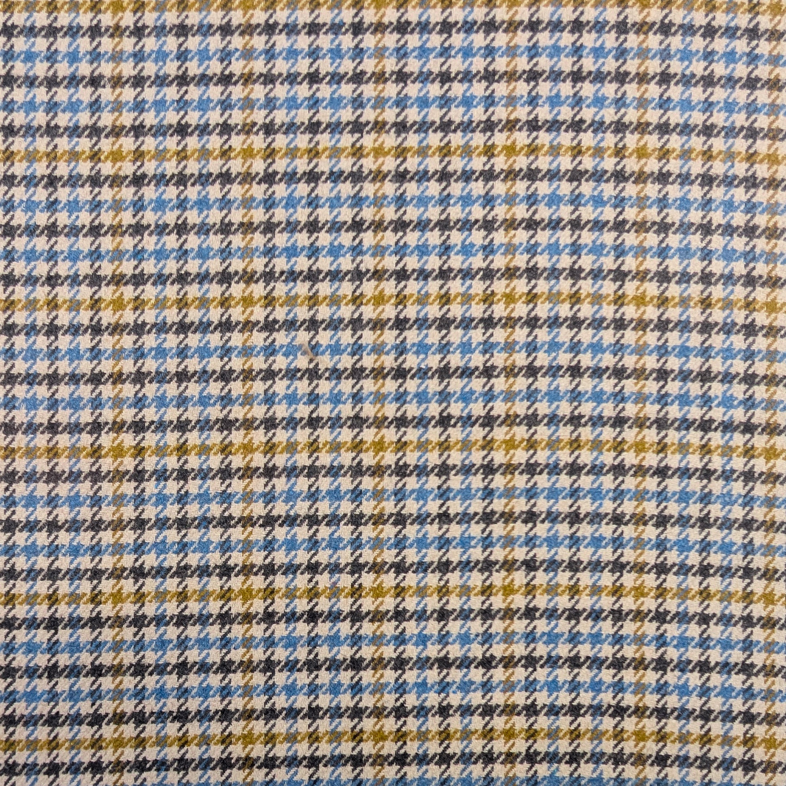Misto Lana Pied de Poule Ocra e Azzurro Image