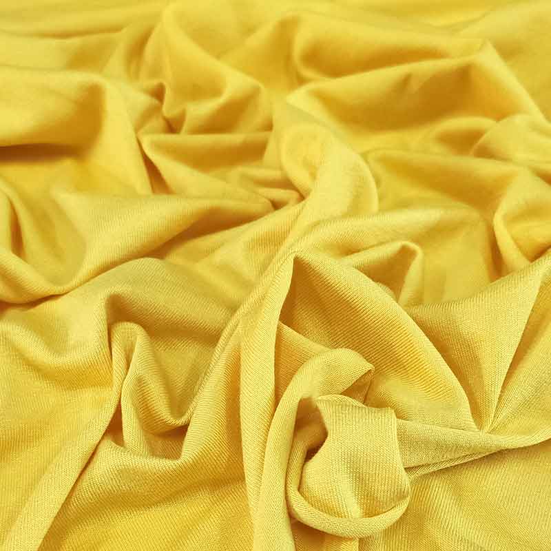 Tessuto Jersey Leggero Tinta Unita Giallo Leggero