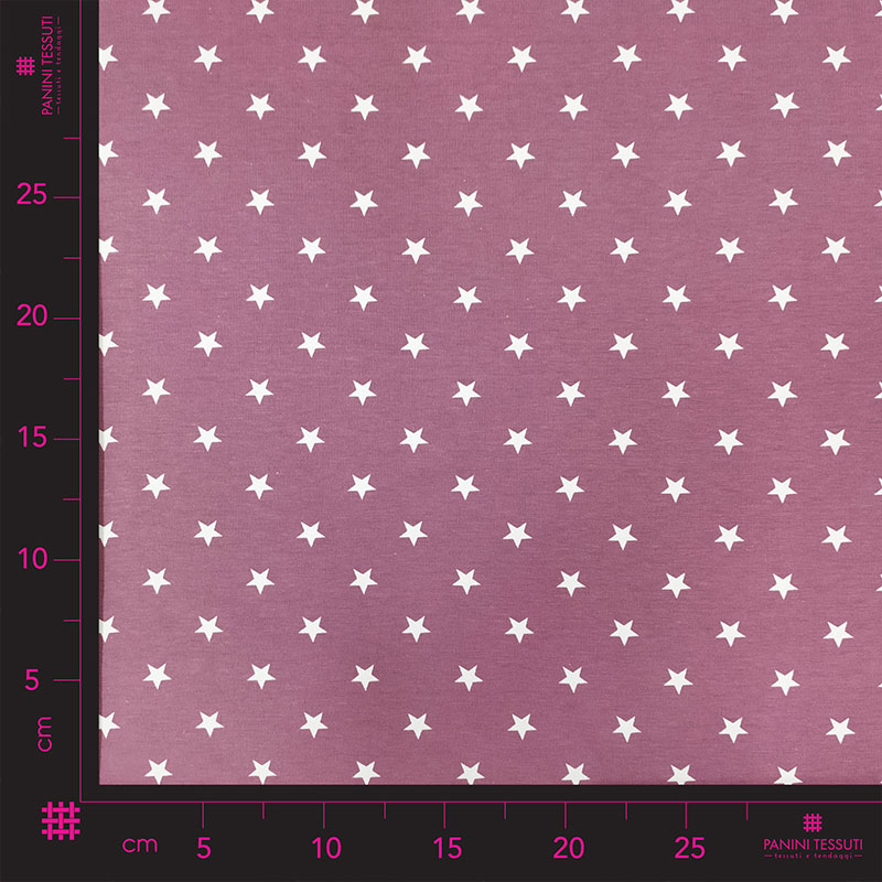 Tessuto Jersey Stelline Rosa