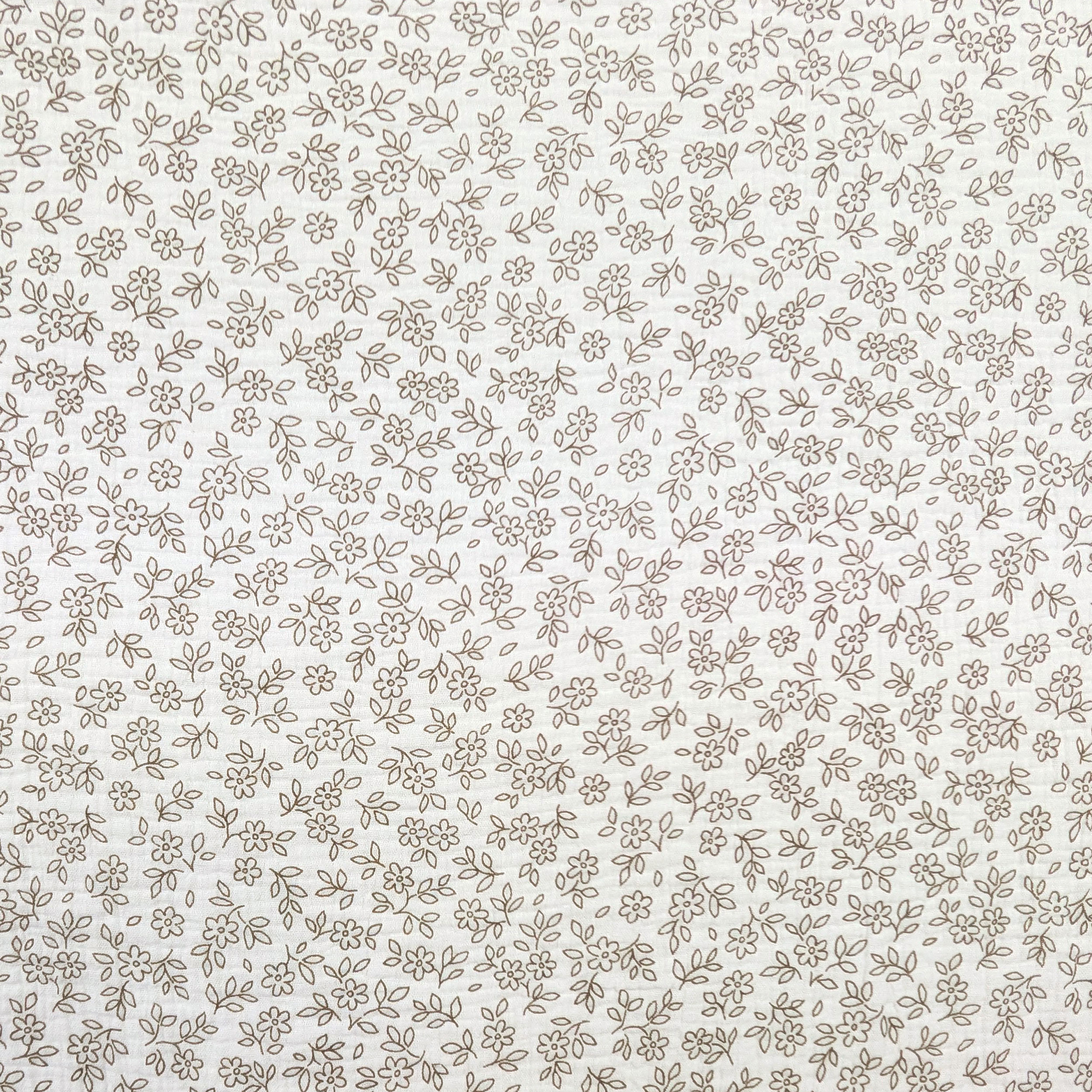 Mussola Cotone Fiori di Campo Beige Image