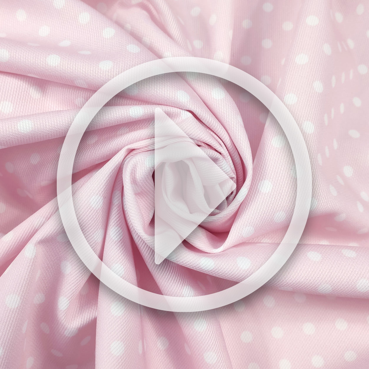 Tessuto happy piquet sfondo rosa a pois