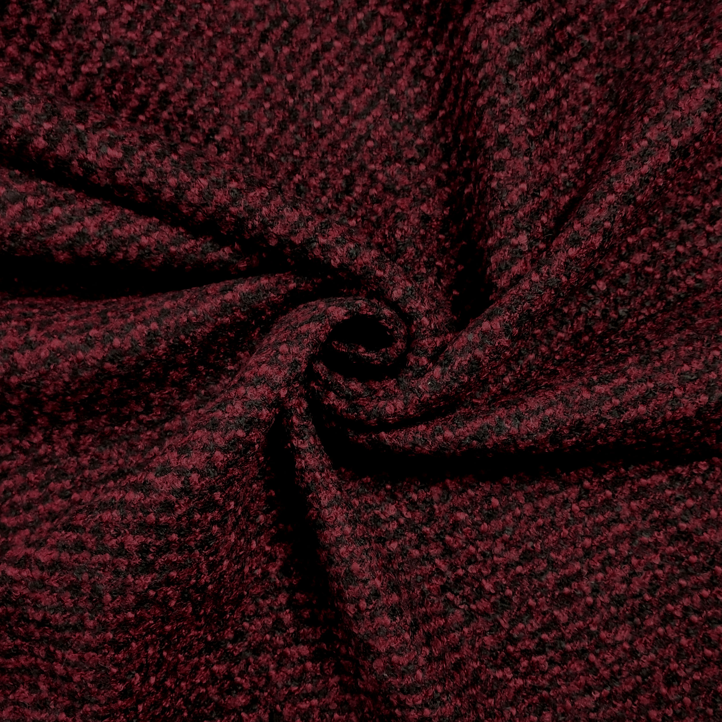 Cappotto Tweed Bordeaux e Nero
