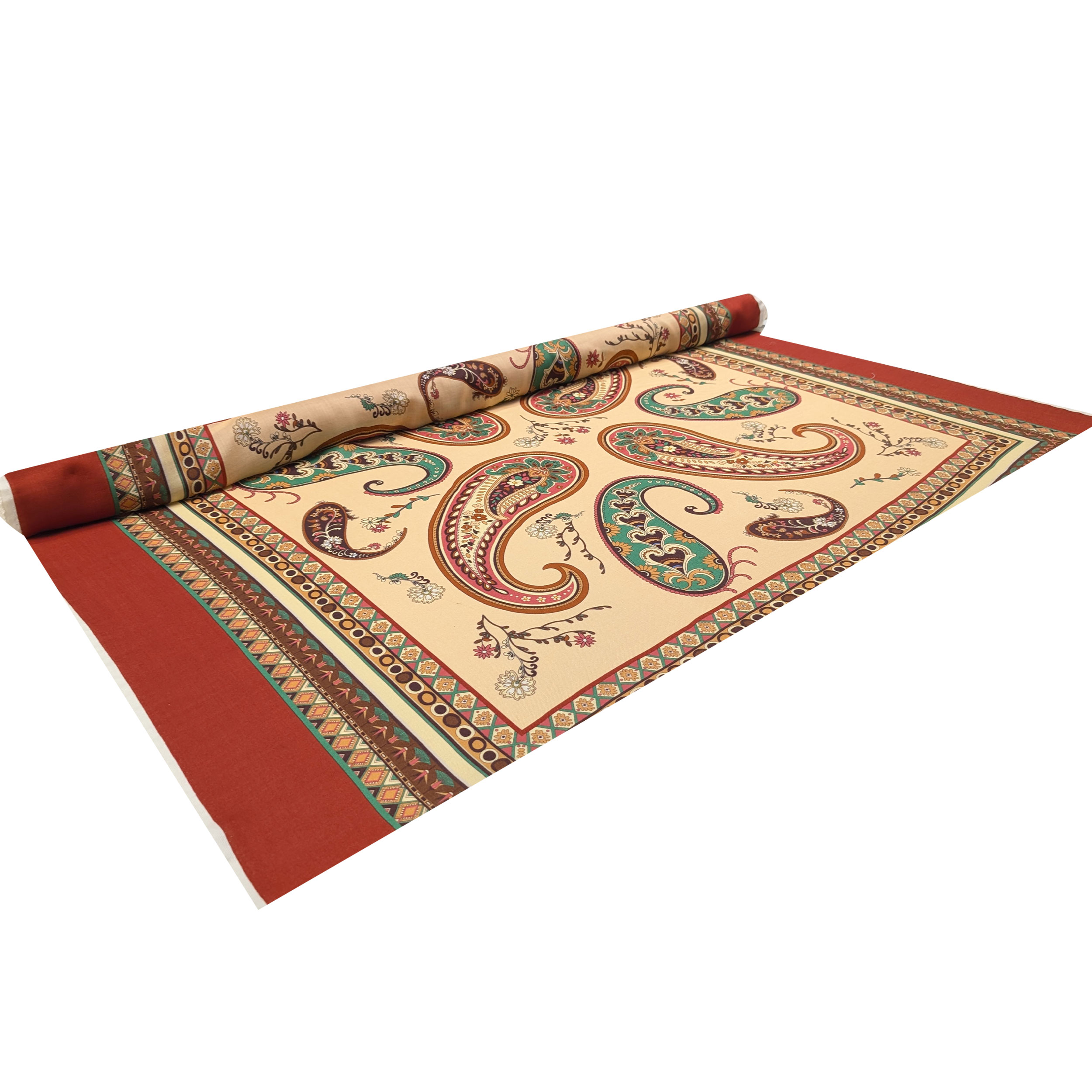Pannello Lana e Seta Paisley Ornamentale 140x140 cm Image