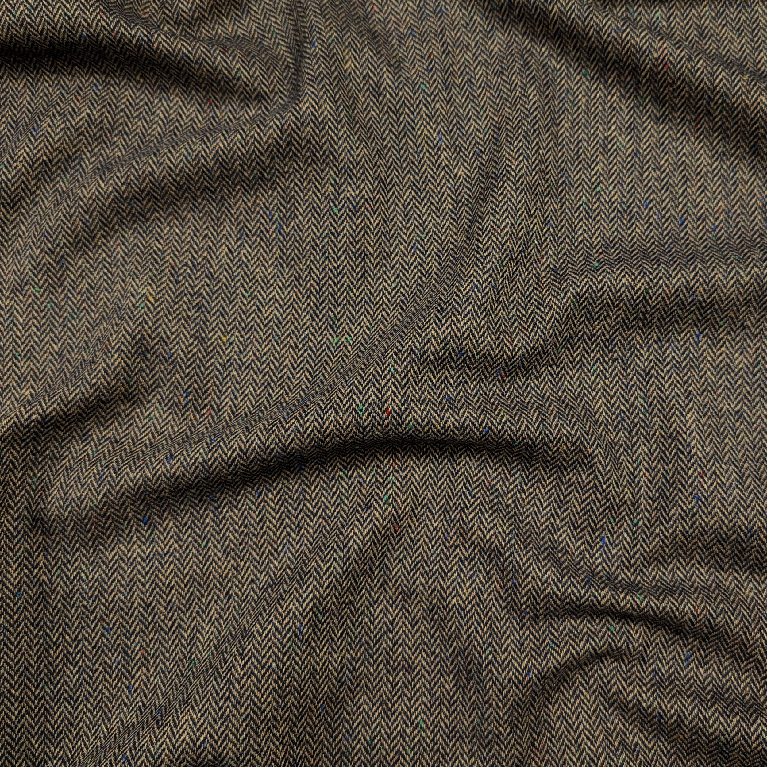 Tessuto Lana Spigato Beige e Nero Image