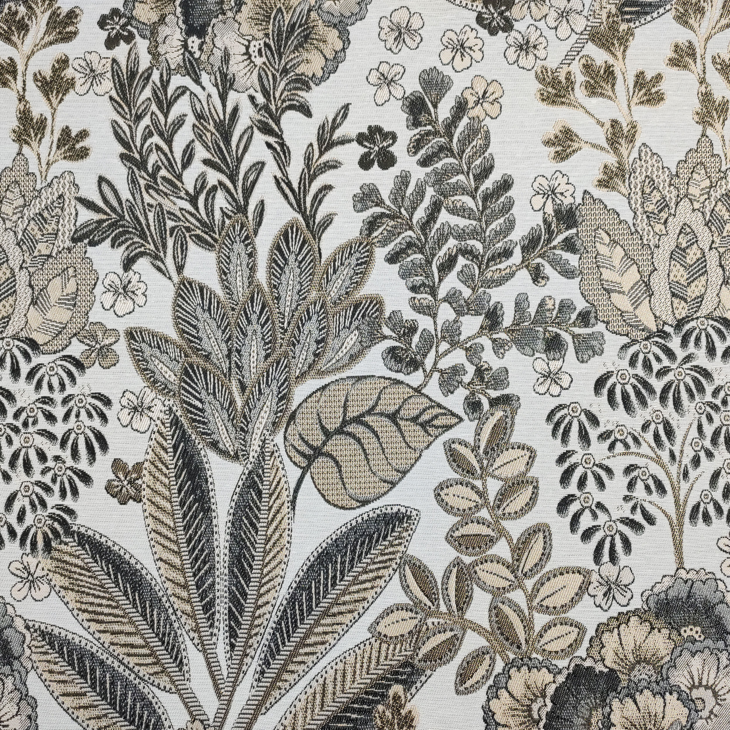 Tessuto Jacquard Floreale Toni Neutri