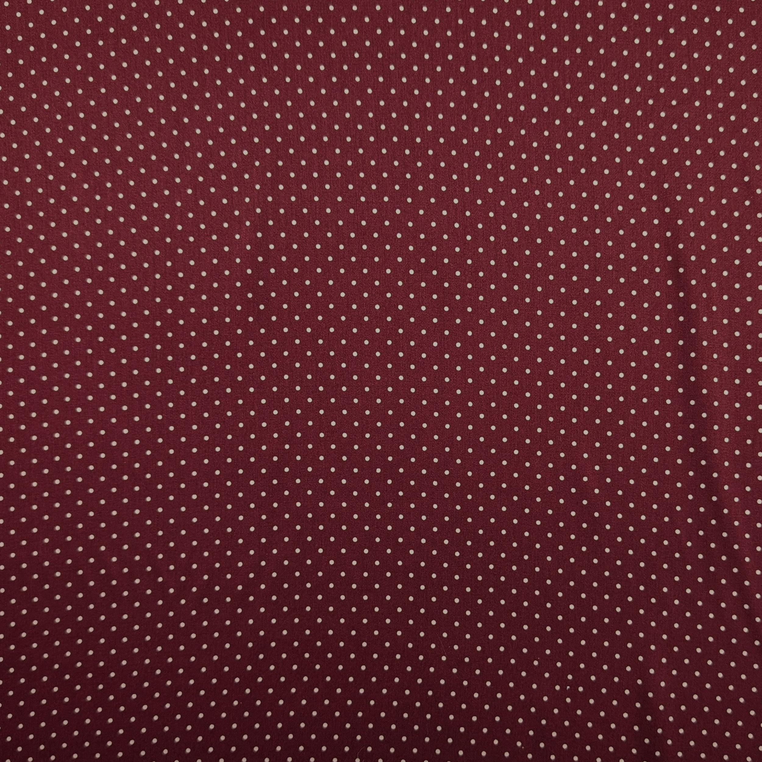 Tessuto Viscosa Bordeaux Pois Bianchi Image