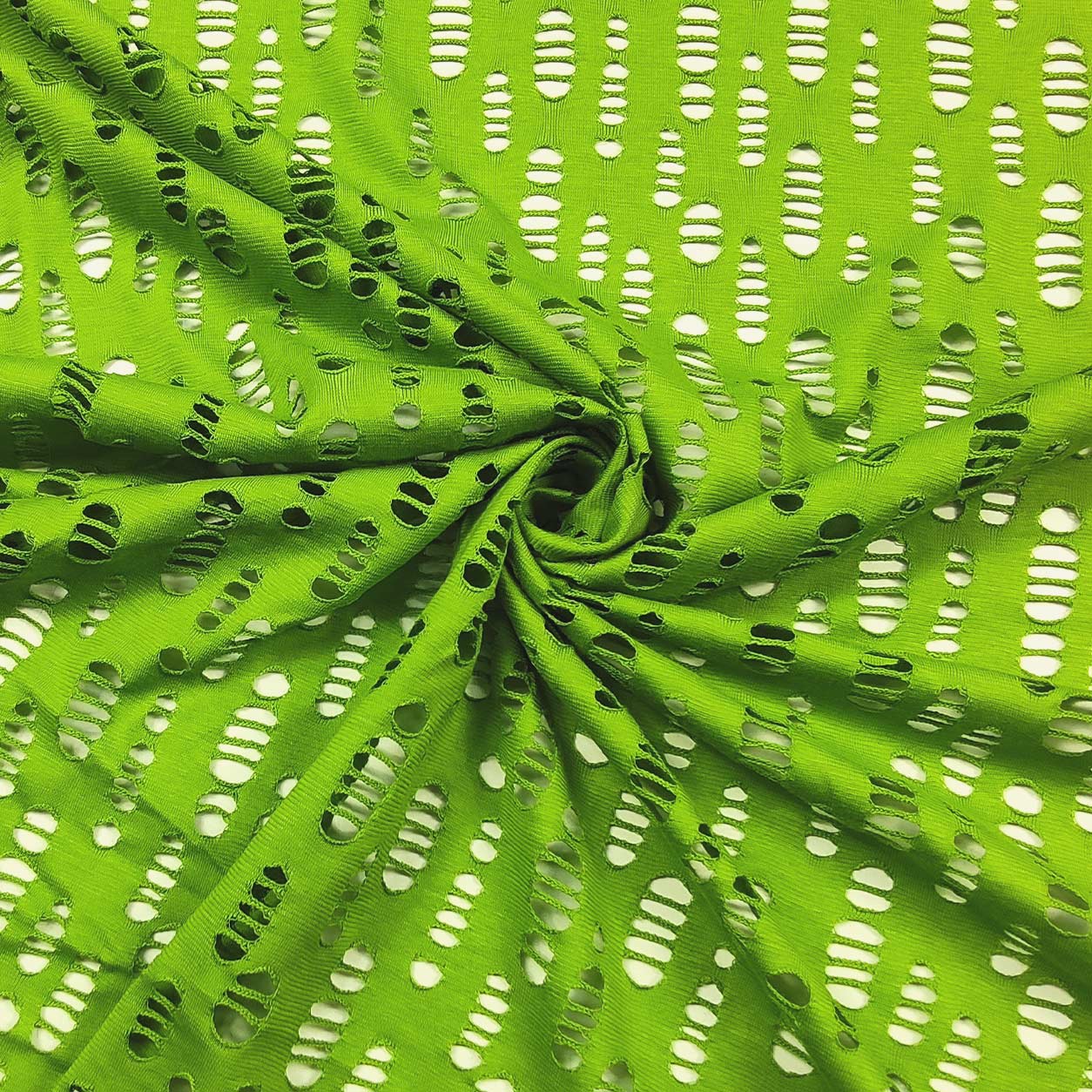 tessuto online per abbigliamento traforato verde