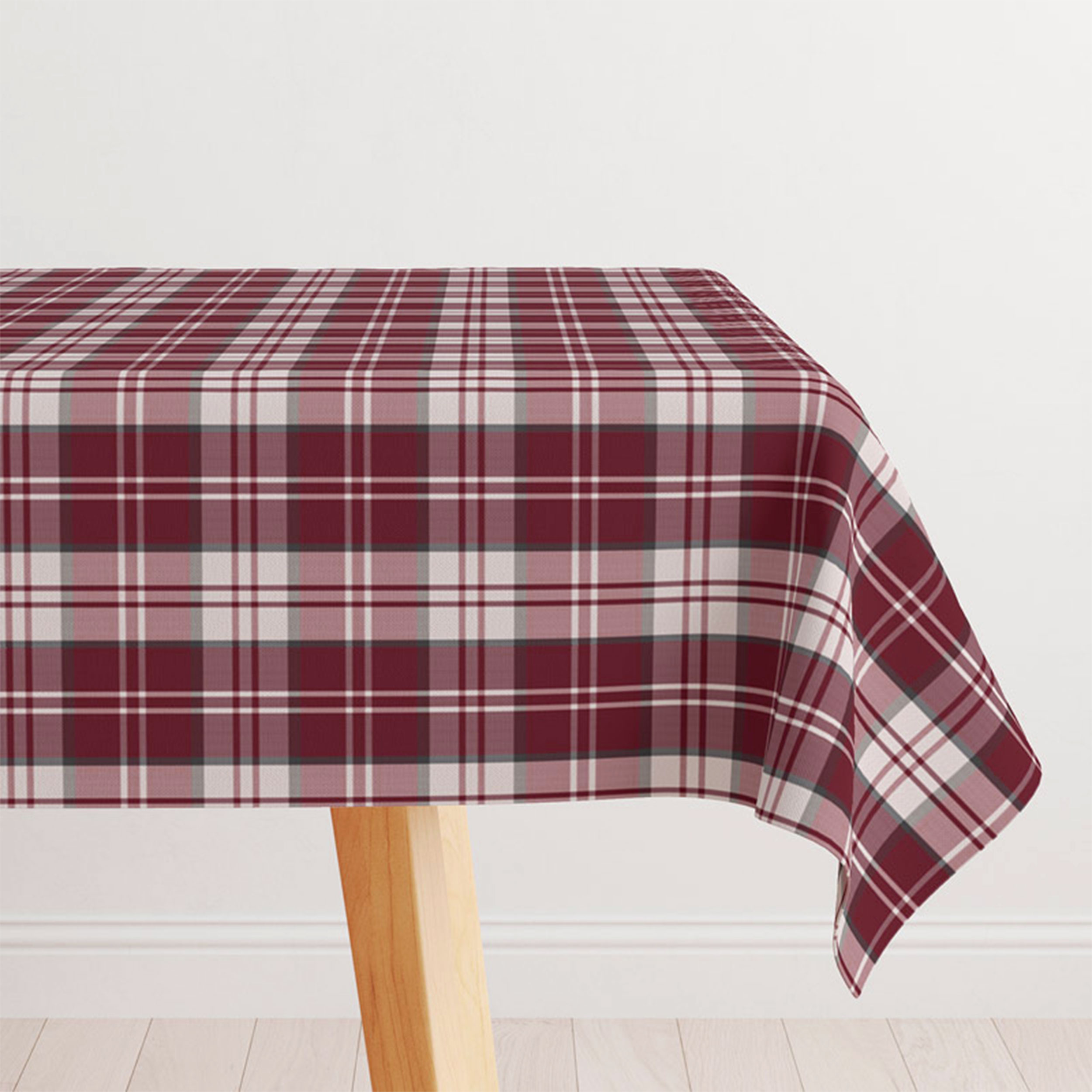 Tessuto Tinto In Filo Tartan Bordeaux Image