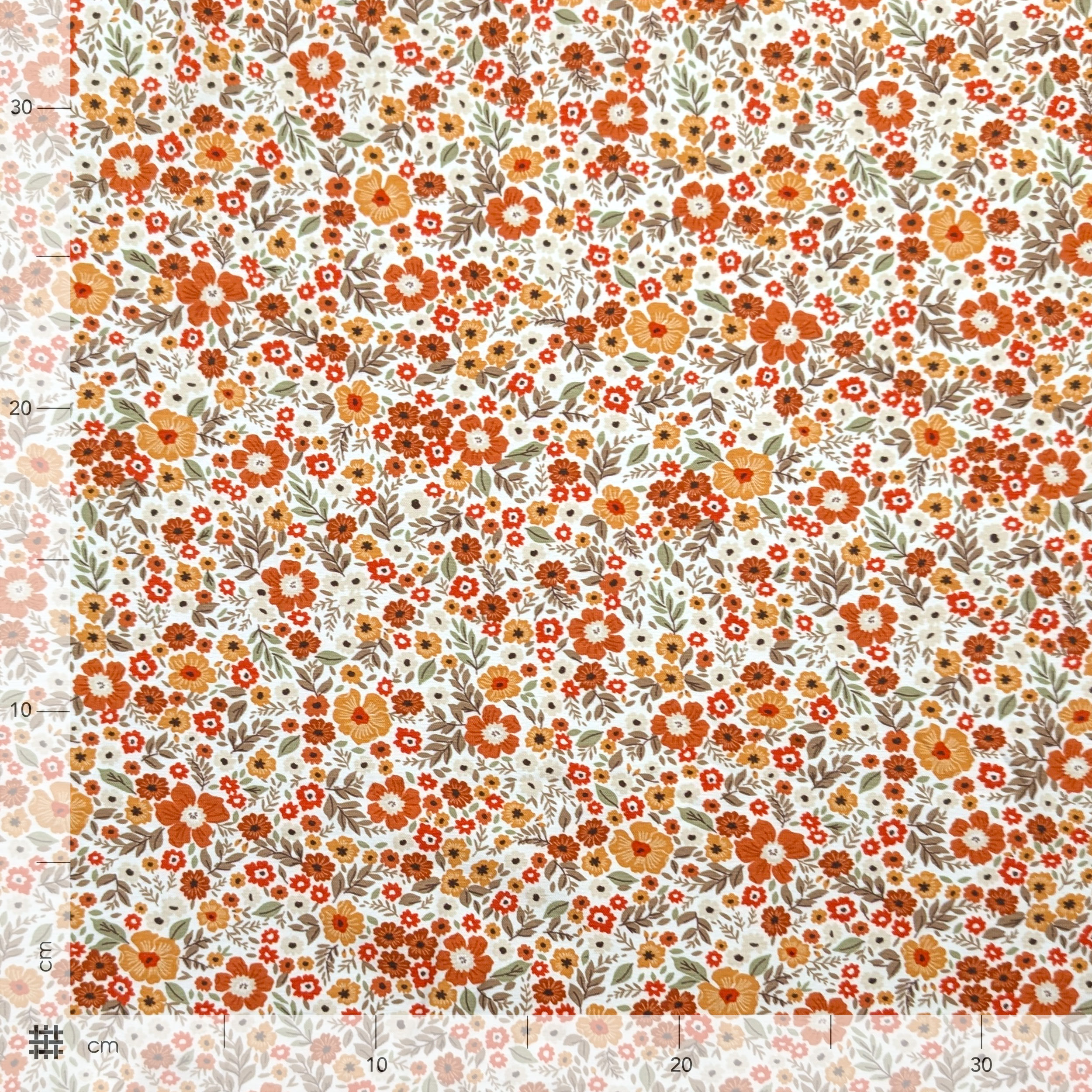 Jersey Cotone Fiori Arancioni Image