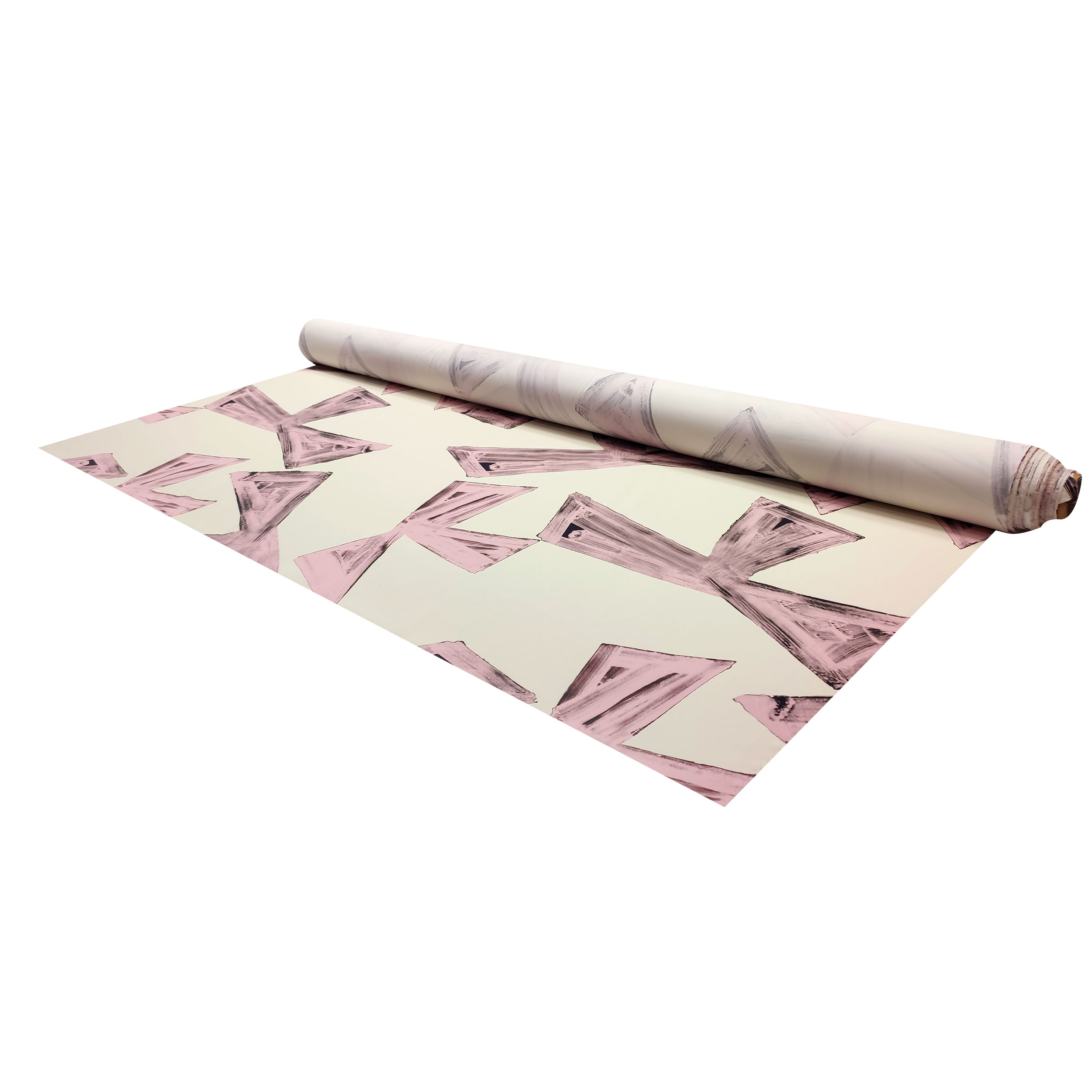 Rasatello Cotone Fantasia Astratta Geometrica Rosa