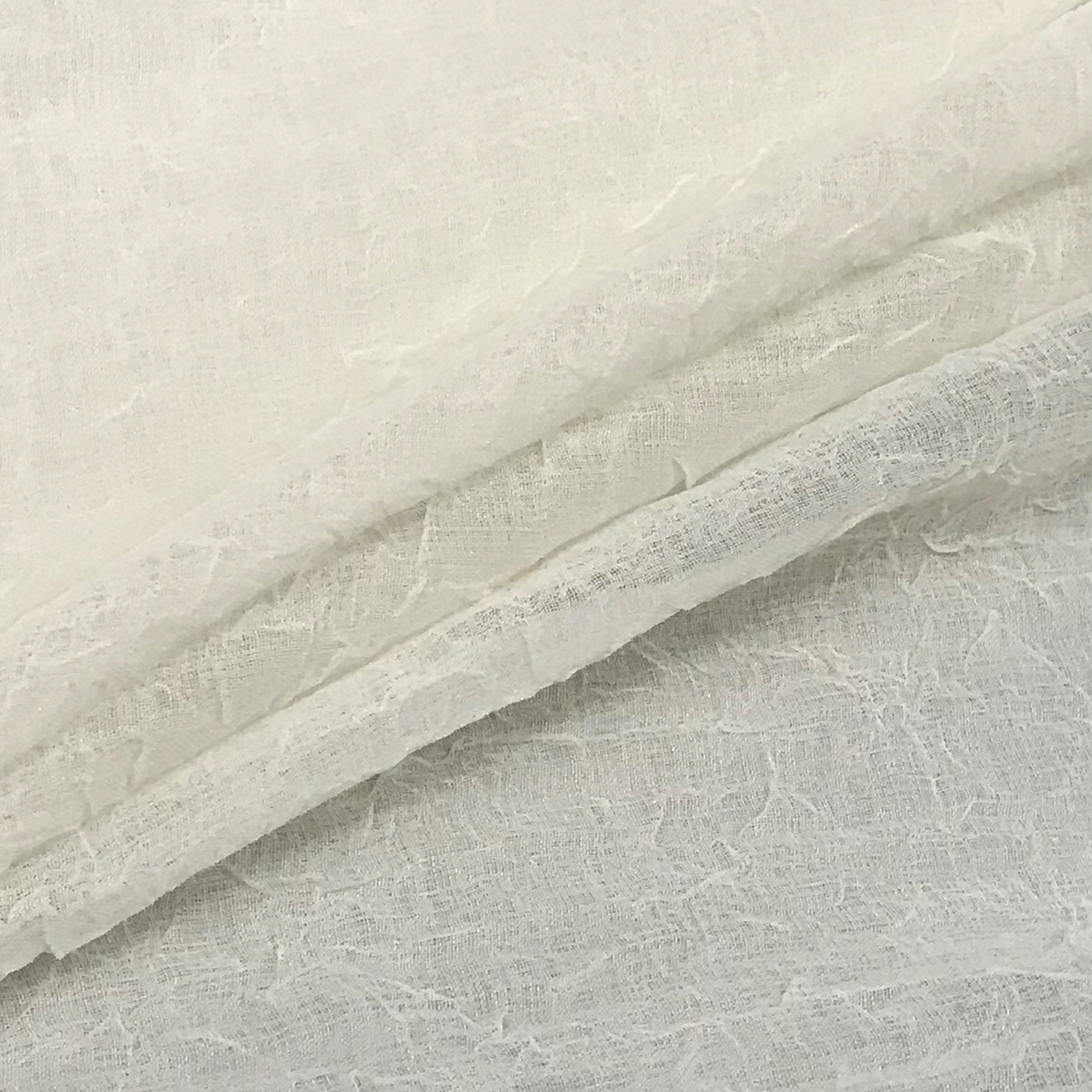 Tenda Garza Stropicciata Bianco Naturale Dettaglio