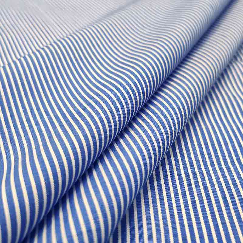 Tessuto per Camiceria Righe Bluette
