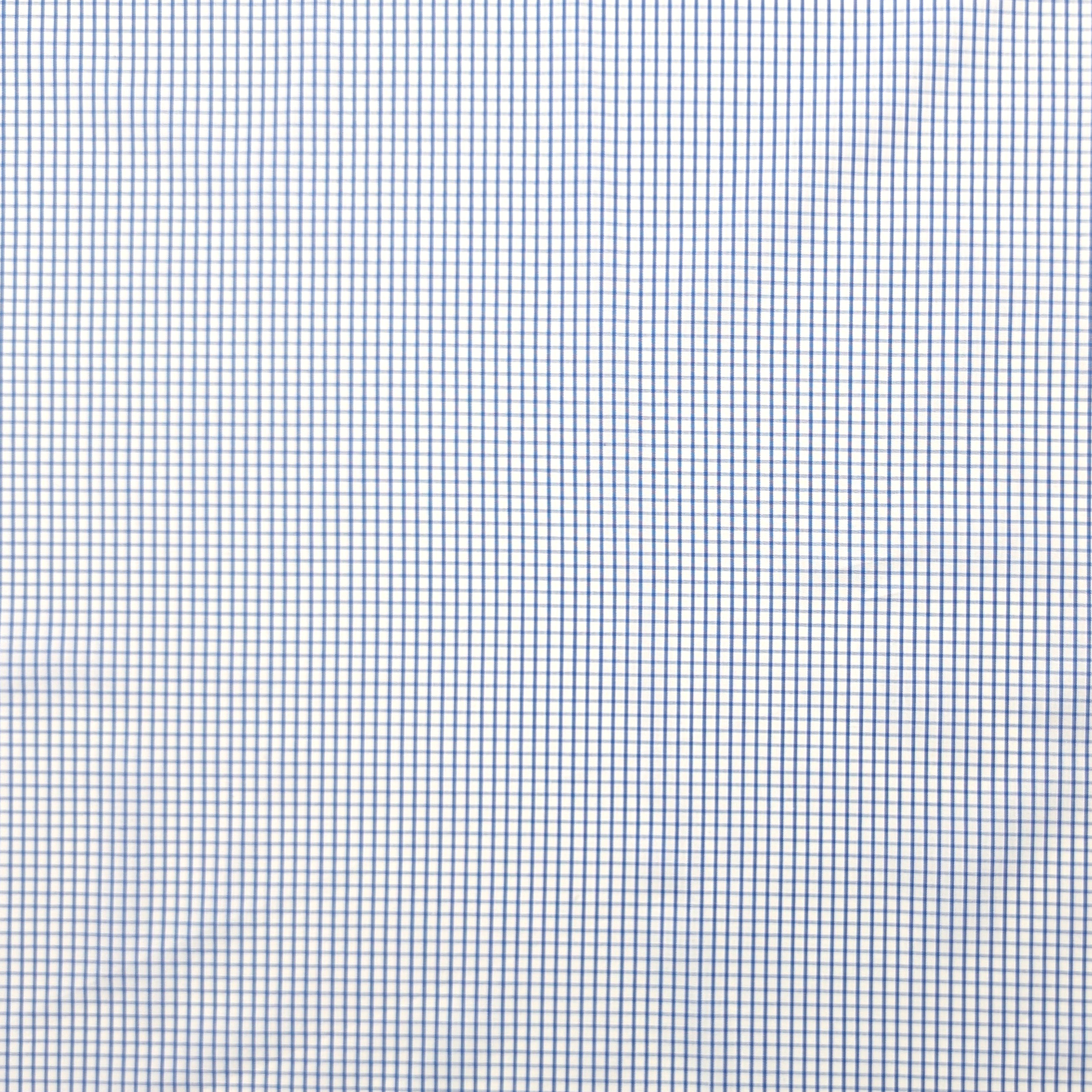 Cotone per Camiceria Quadretti Blu e Bianchi Image