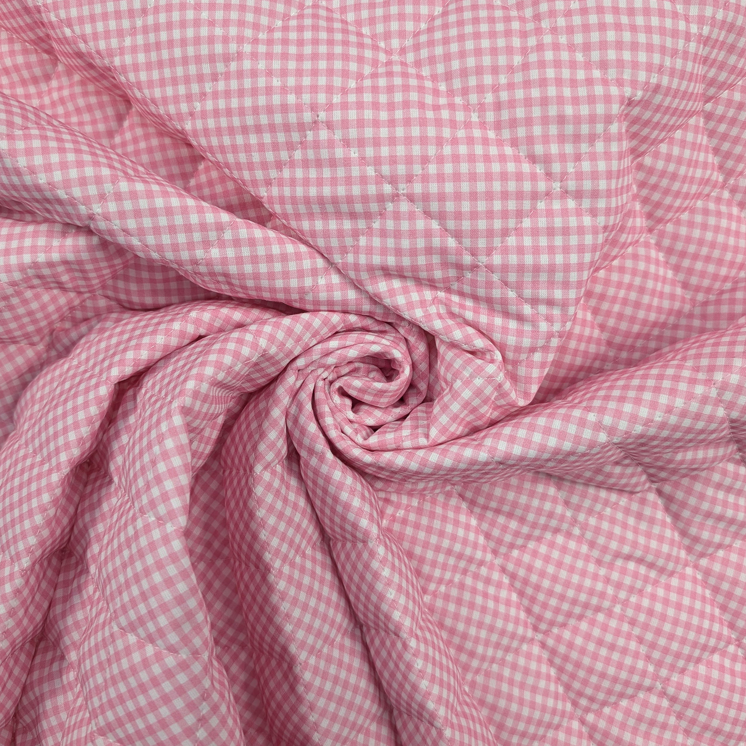 Tessuto Trapuntato Quadretto Rosa Image