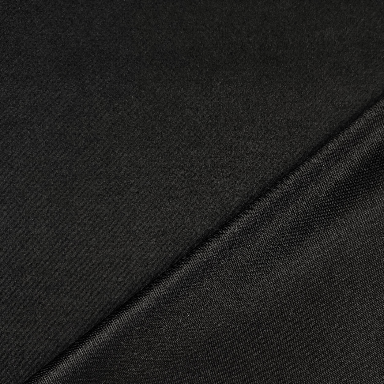 Tessuto Cappotto Tipo Velour Nero Image
