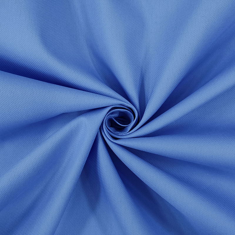 Tessuto piquet di cotone azzurro