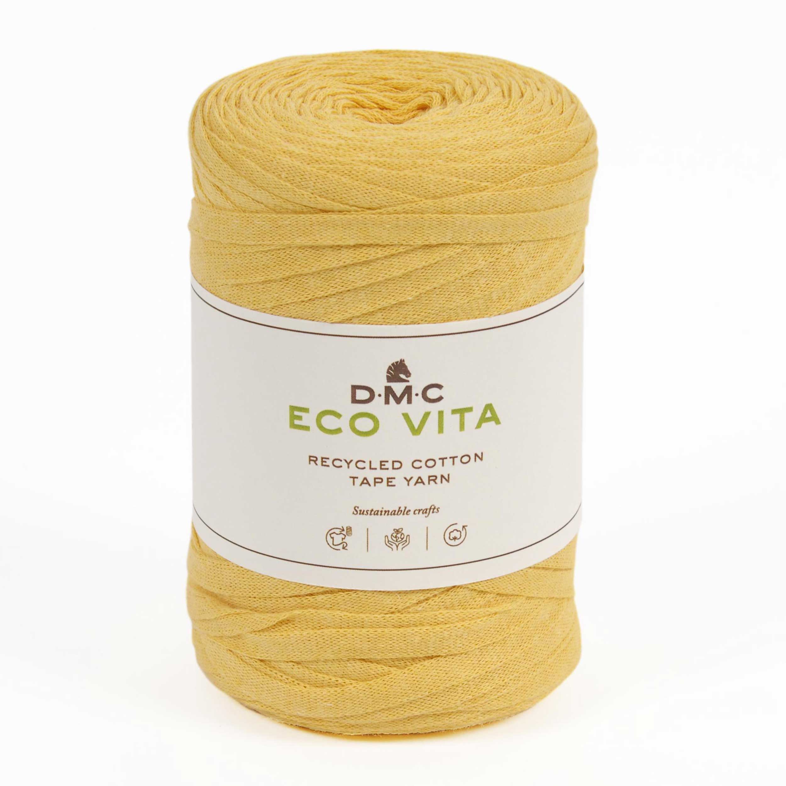 Fettuccia DMC ECOVITA In Cotone Riciclato Per Borse E Tappeti - Gomitolone 450g (circa 100m) - Colore Assortito, Ferri 10-12 Mm