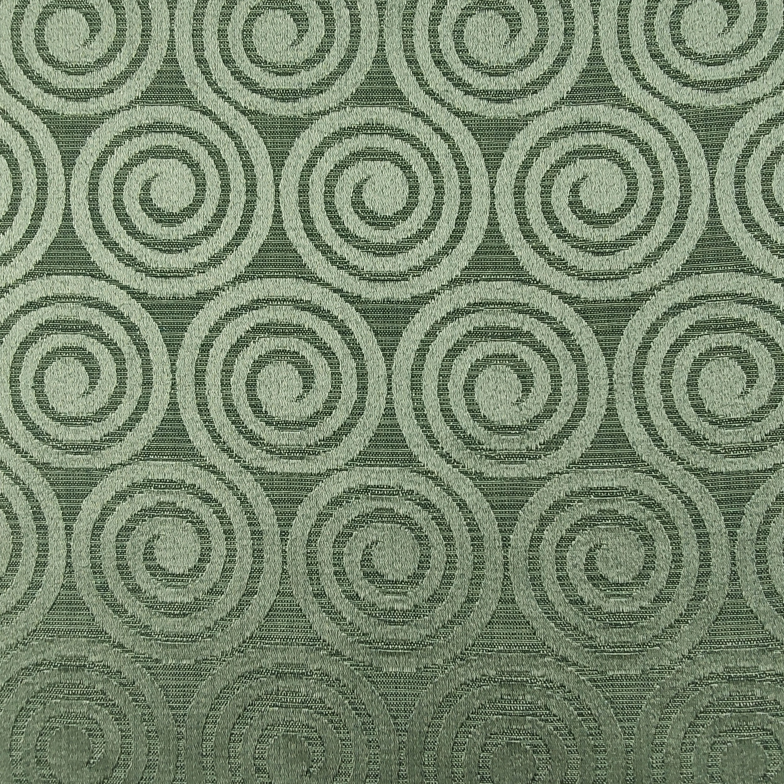 Tessuto Misto Cotone Arredamento Spirali Verde