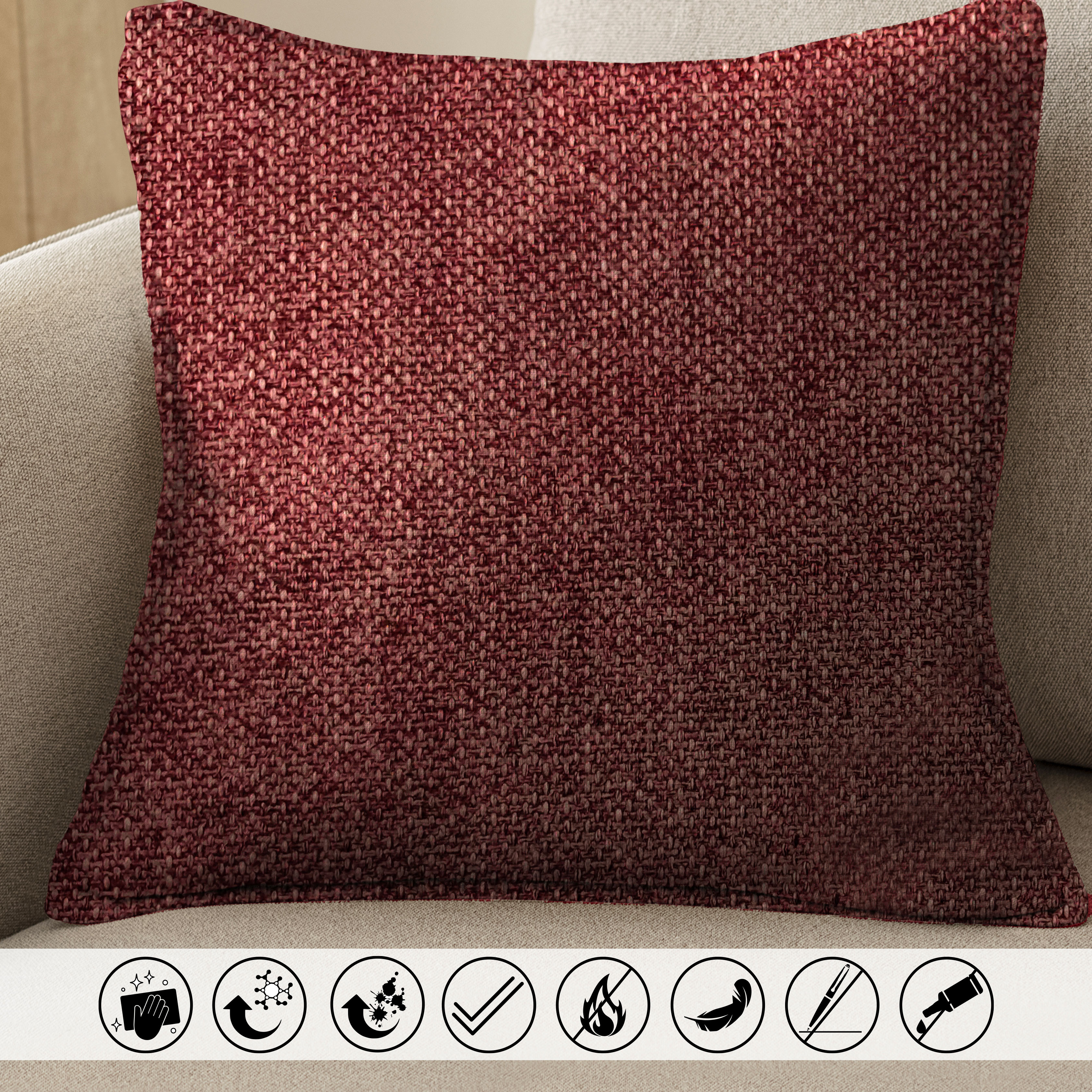 Tessuto Arredo Trama Melange Rosso Image
