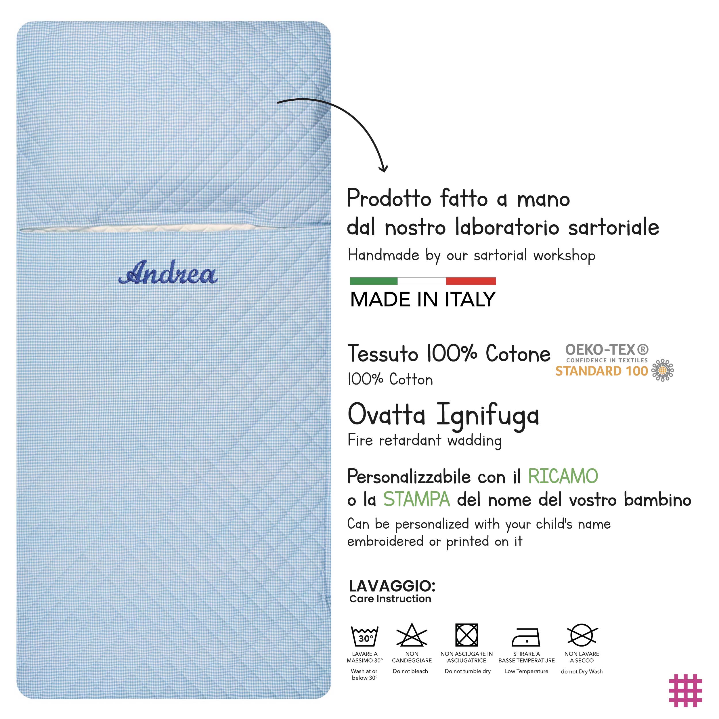Sacco Nanna Quadretti Azzurro Image