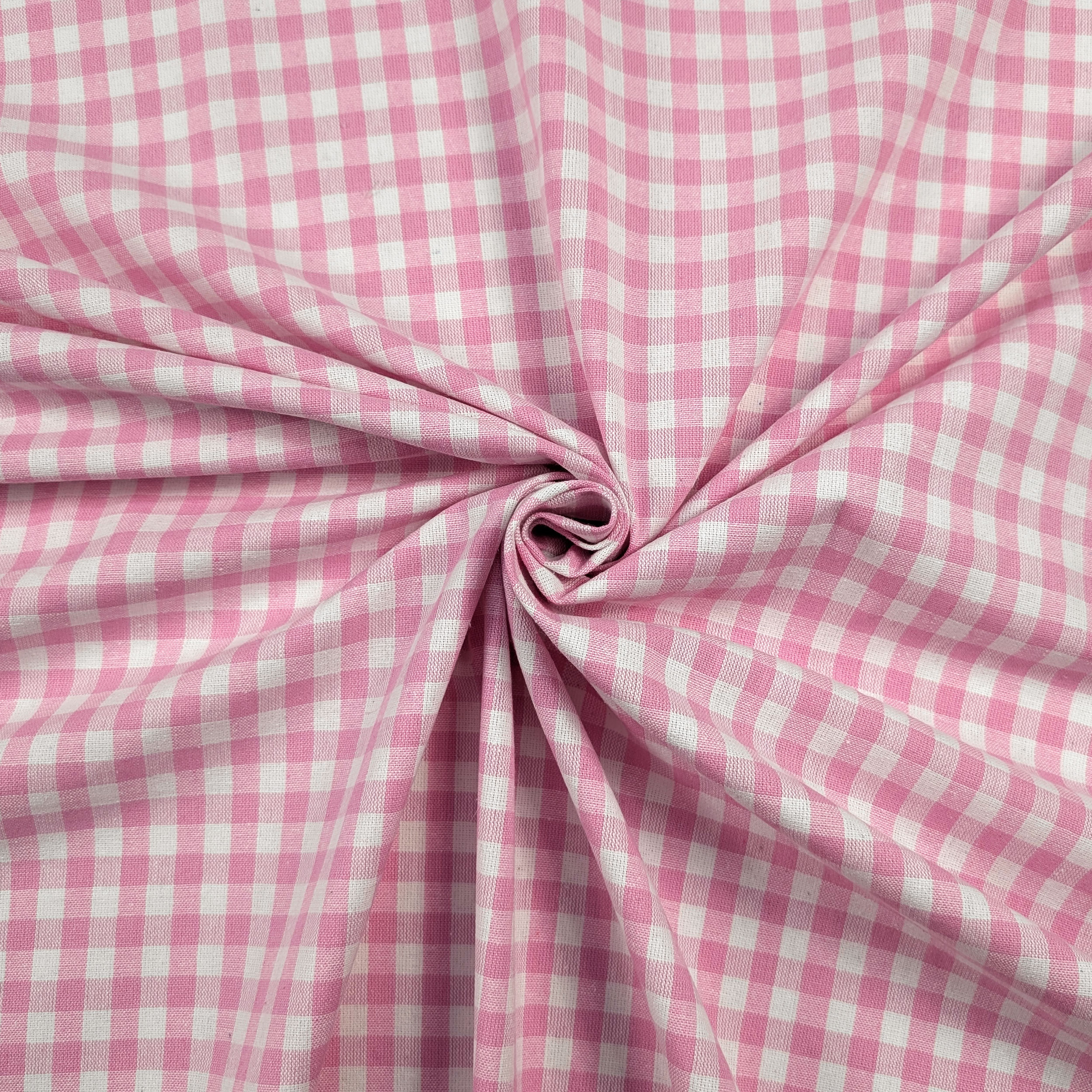 Cotone Lavato Tinto in Filo Quadretti Rosa Image