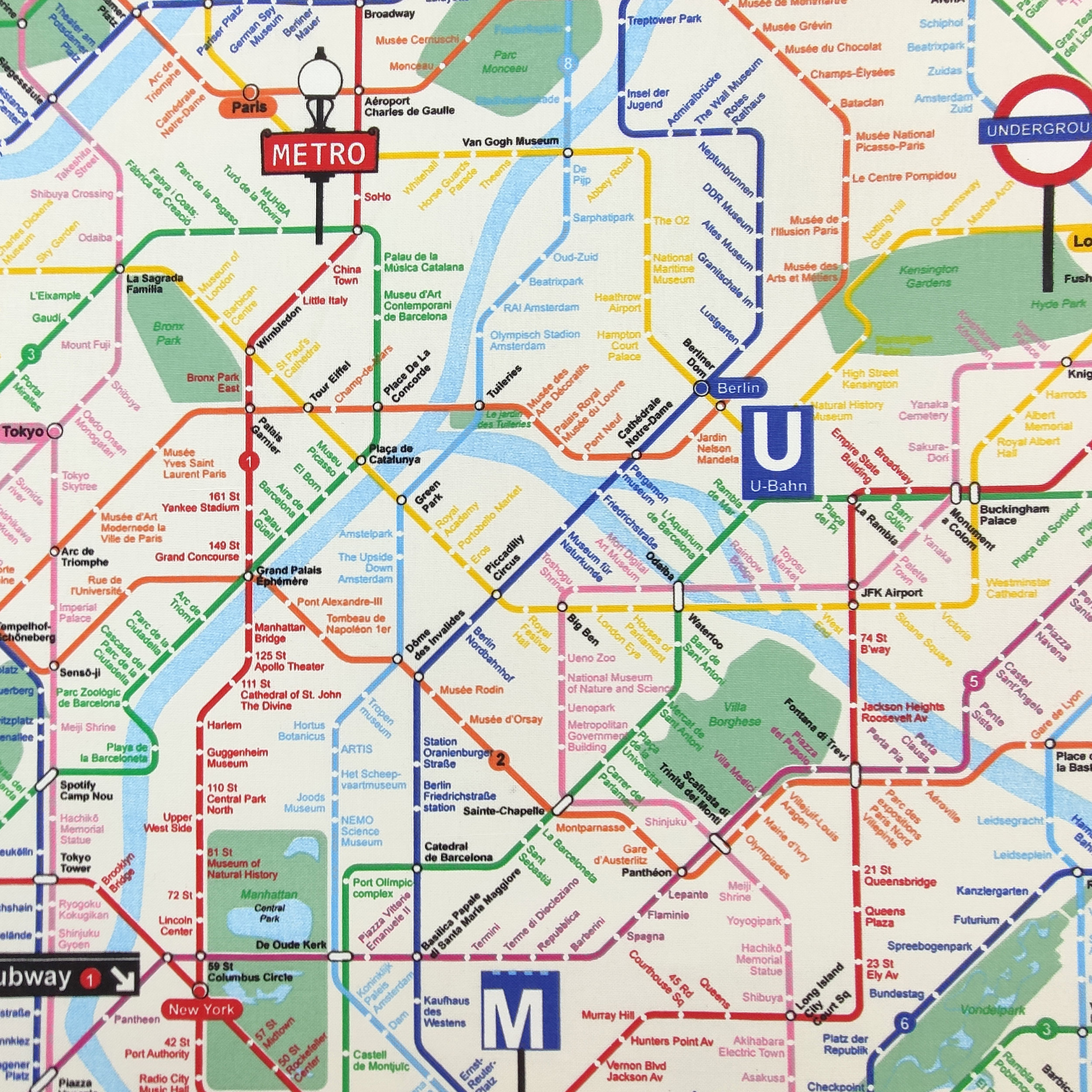 Tessuto Panama Mappa Metropolitana