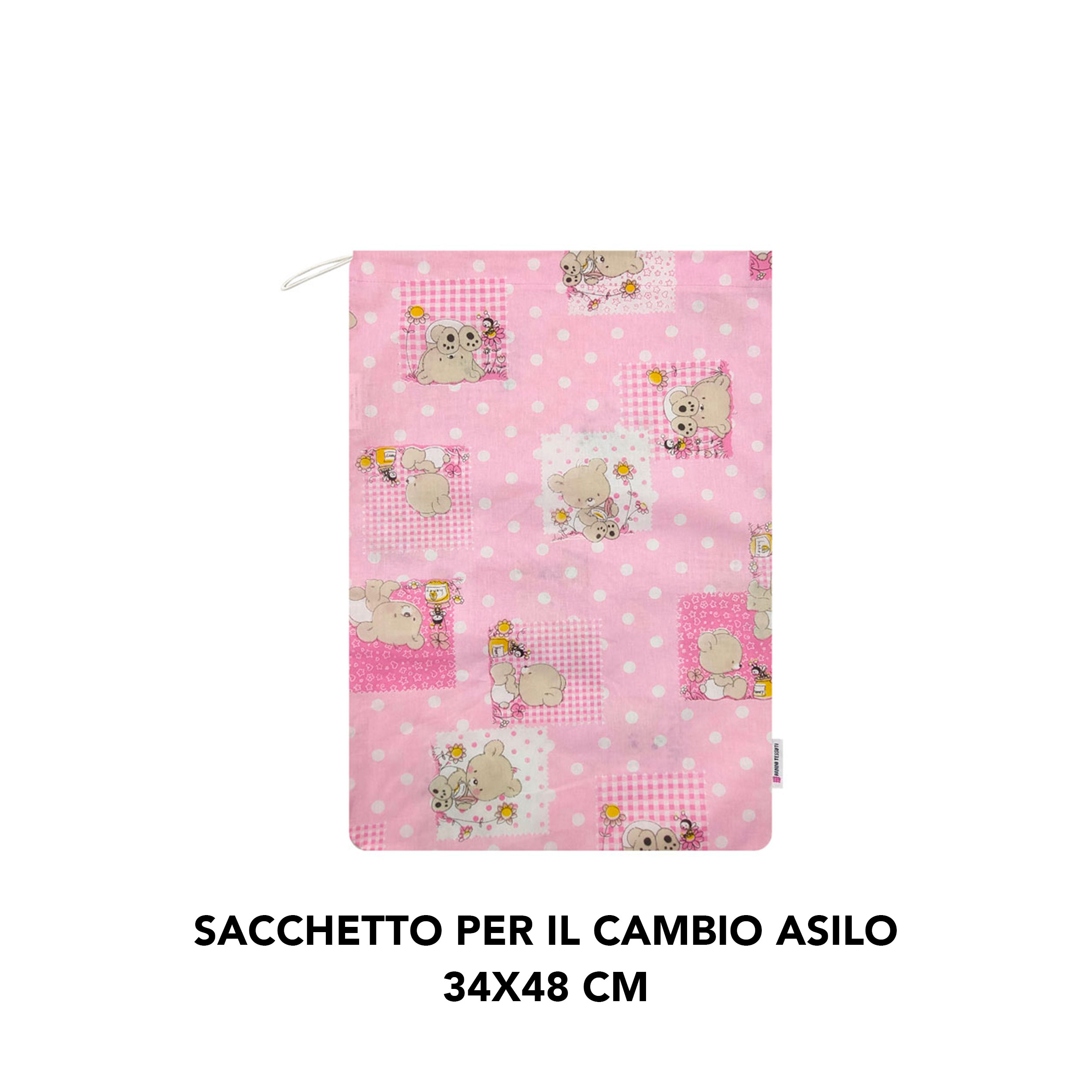 Sacchetto per il Cambio Asilo Orsetti e Api Rosa