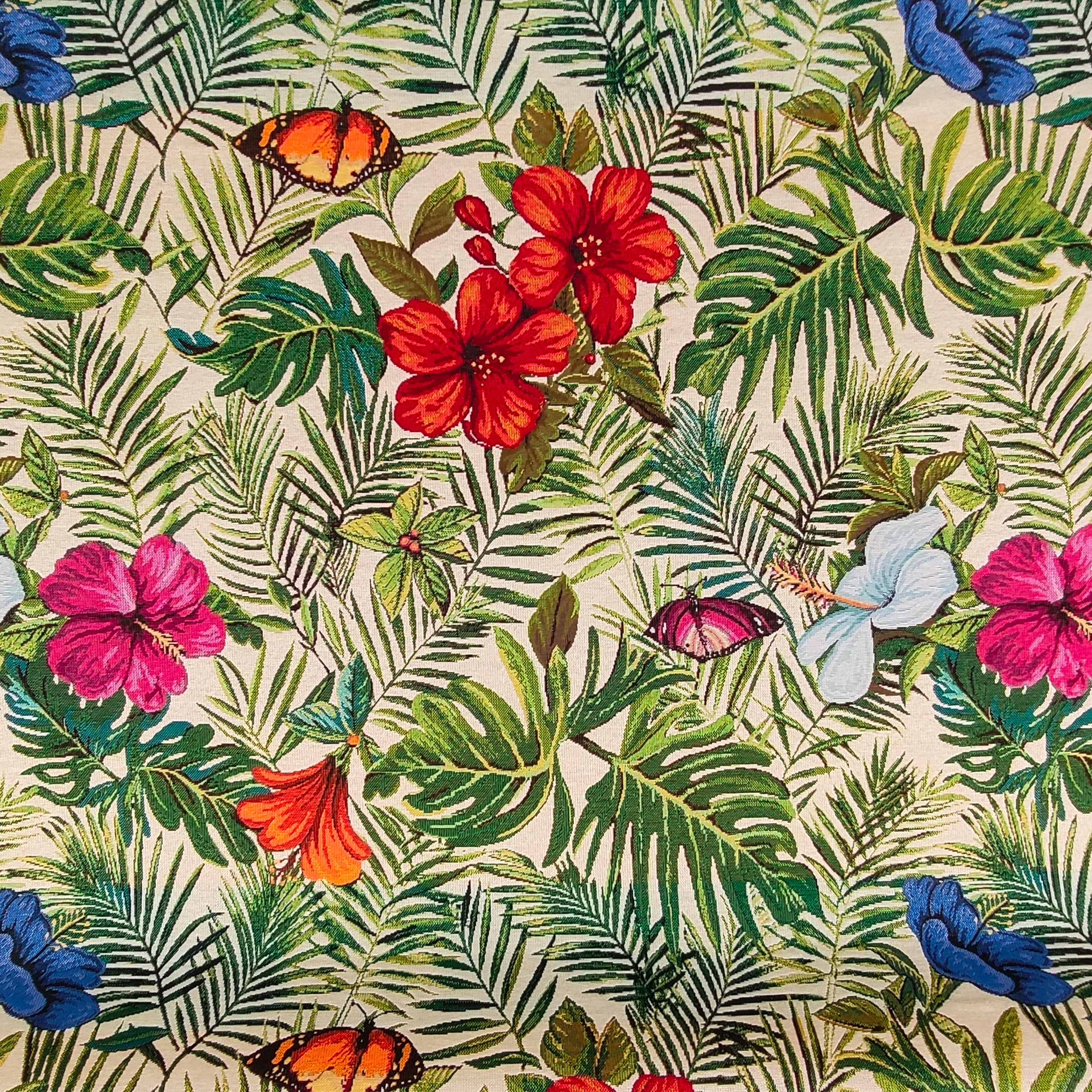 Tessuto Gobelin Fantasia di Fiori Tropicali 