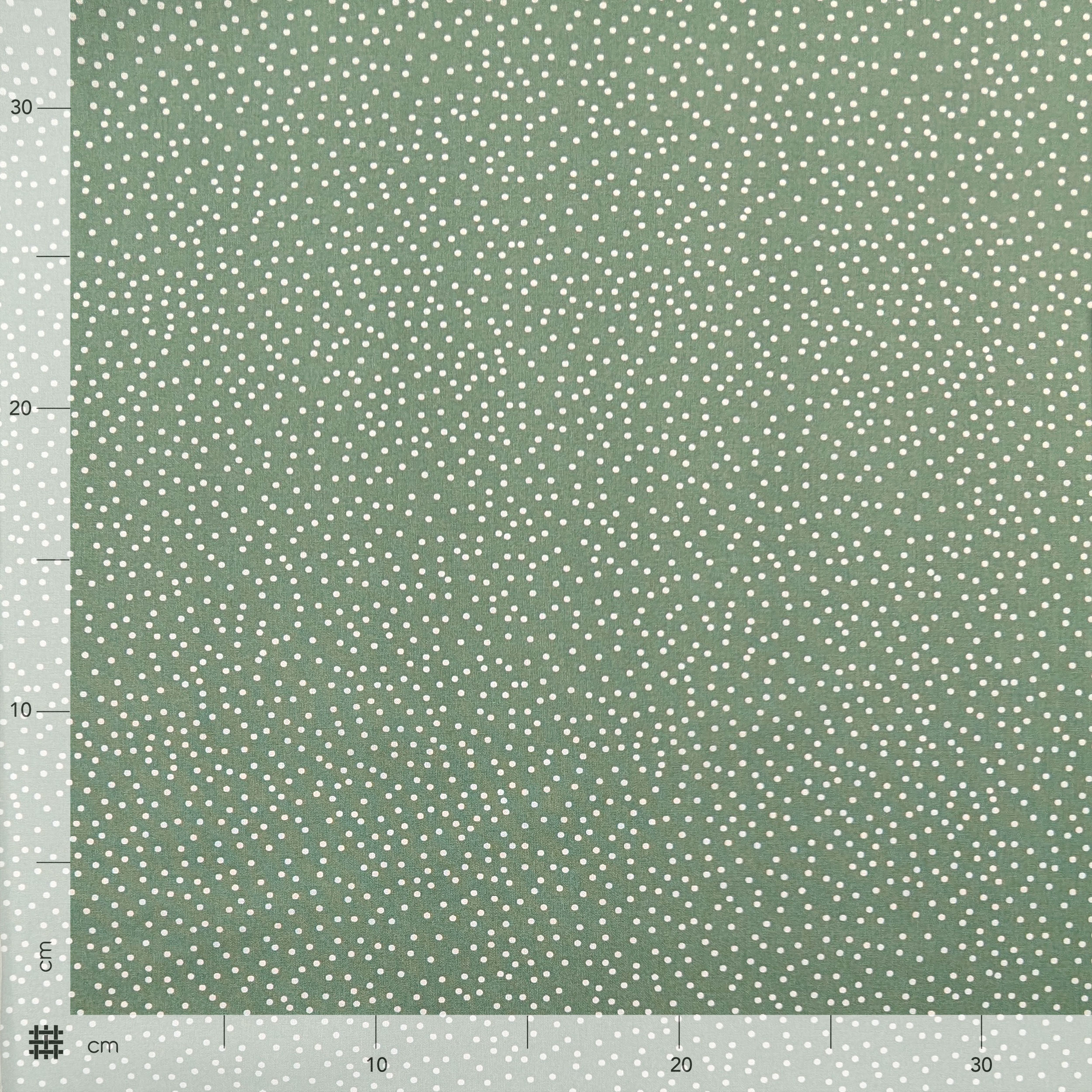Popeline Cotone Pois Bianchi Sfondo Verde Salvia Image