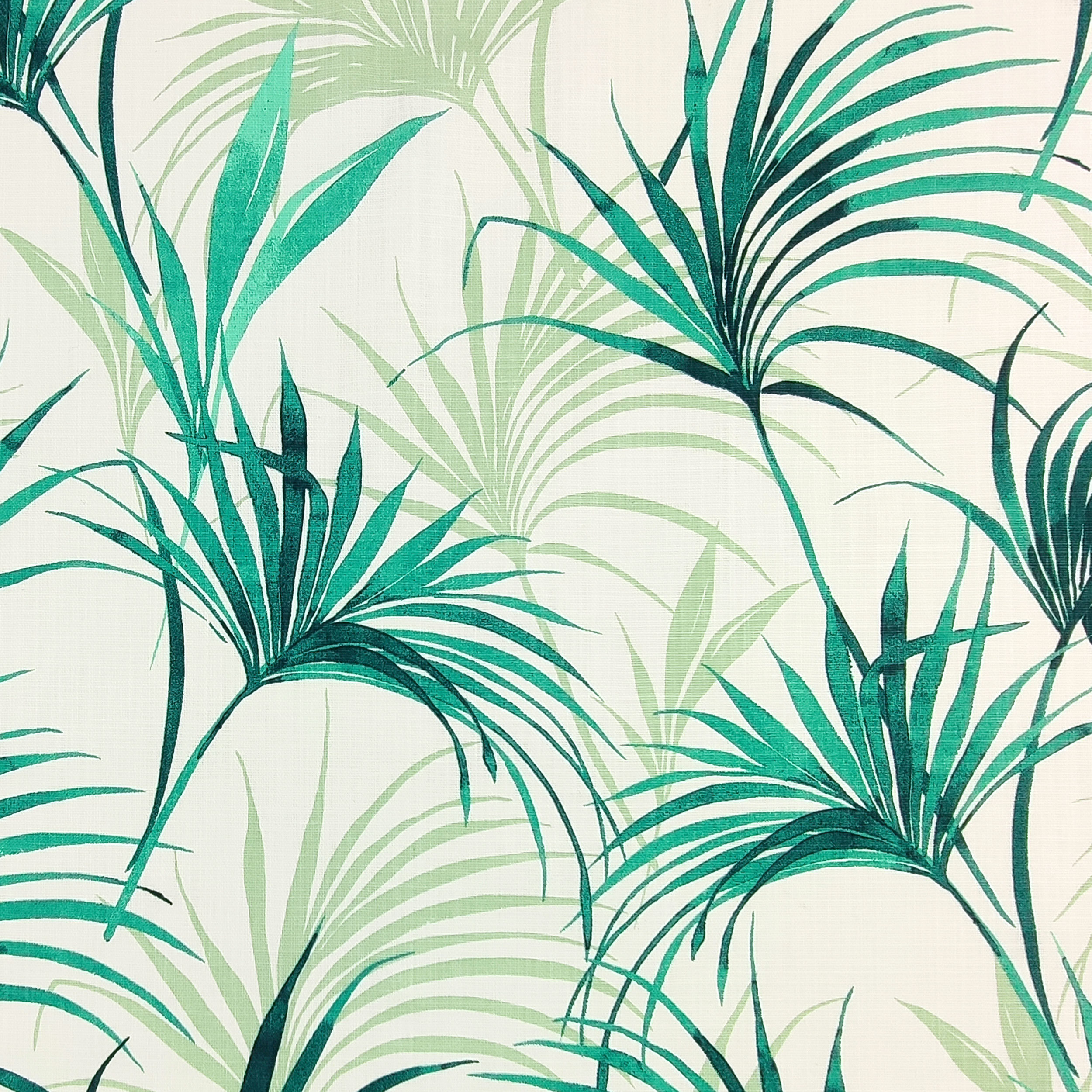 Cotone e Lino Foglie Verde Acqua