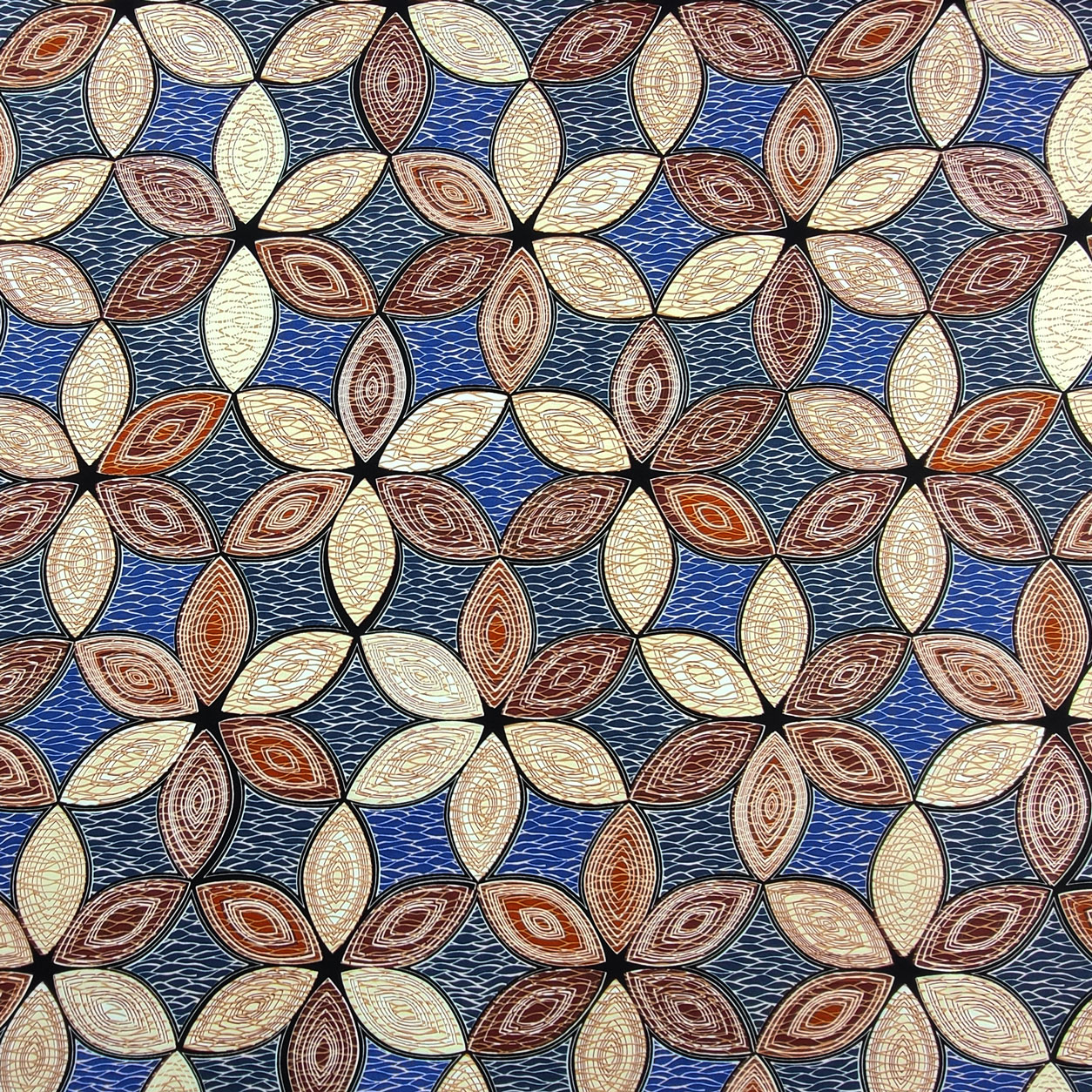 Jersey elasticizzato fantasia fiori geometrici