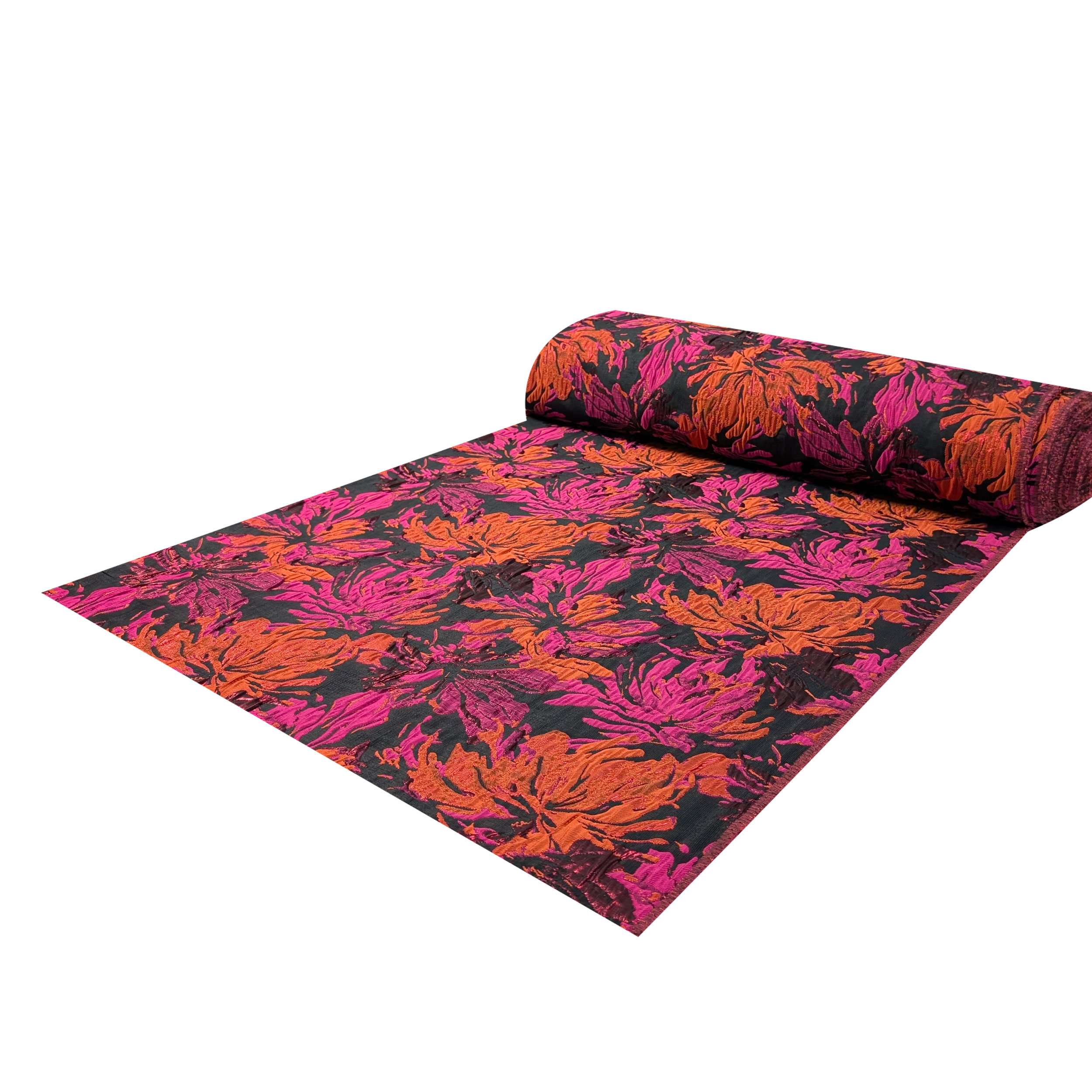 Broccato Moda Fantasia Floreale Fuxia Lurex Image