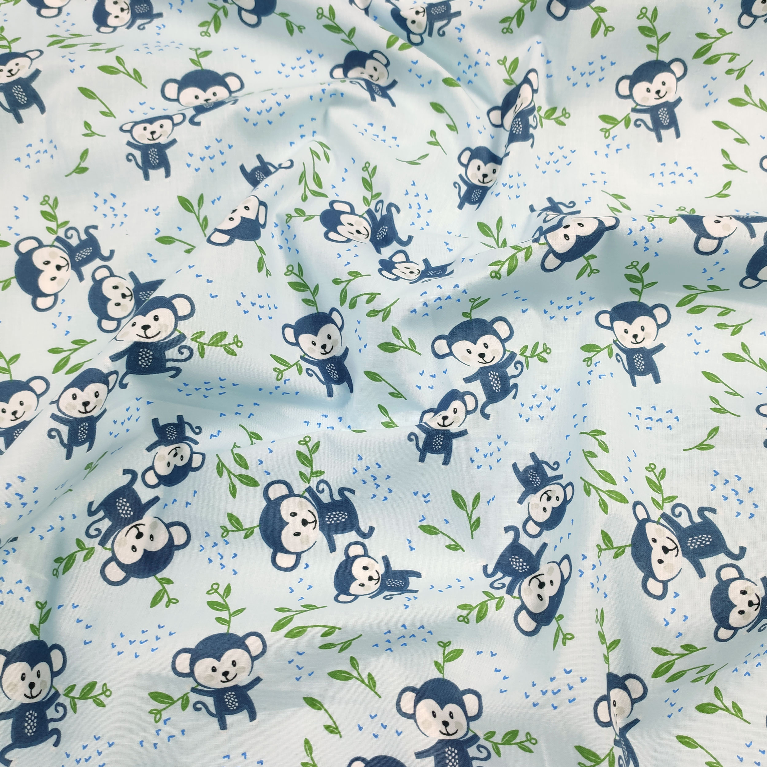 Cotone Scimmiette Blu