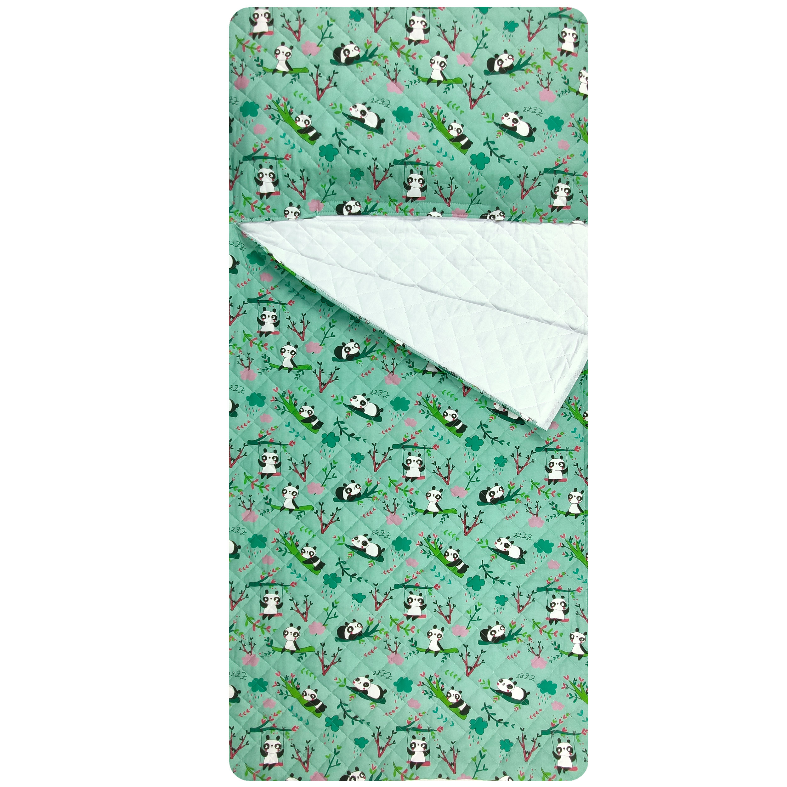 Sacco Nanna Fantasia Panda Sfondo Verde Menta
