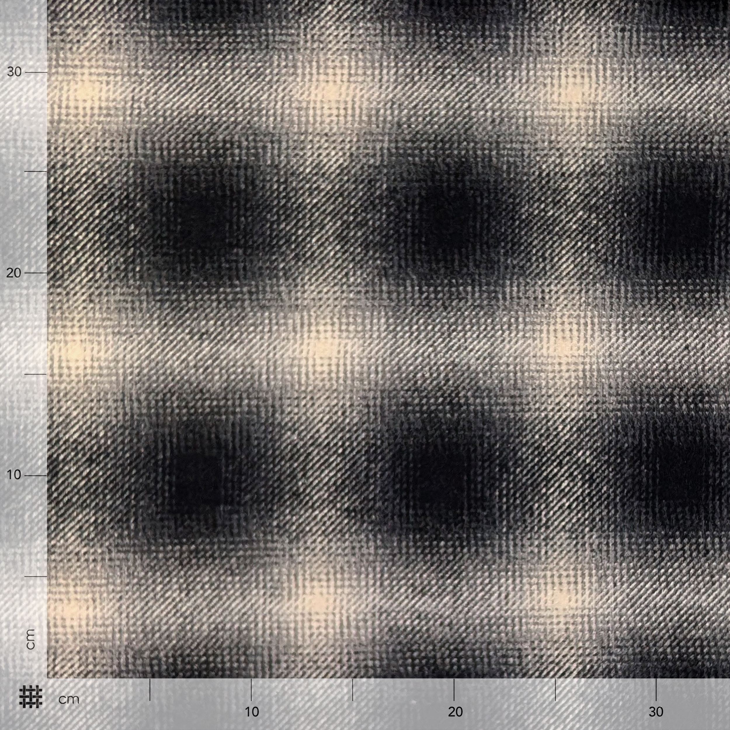 Cappotto Tartan Bianco e Nero Sfumato Image