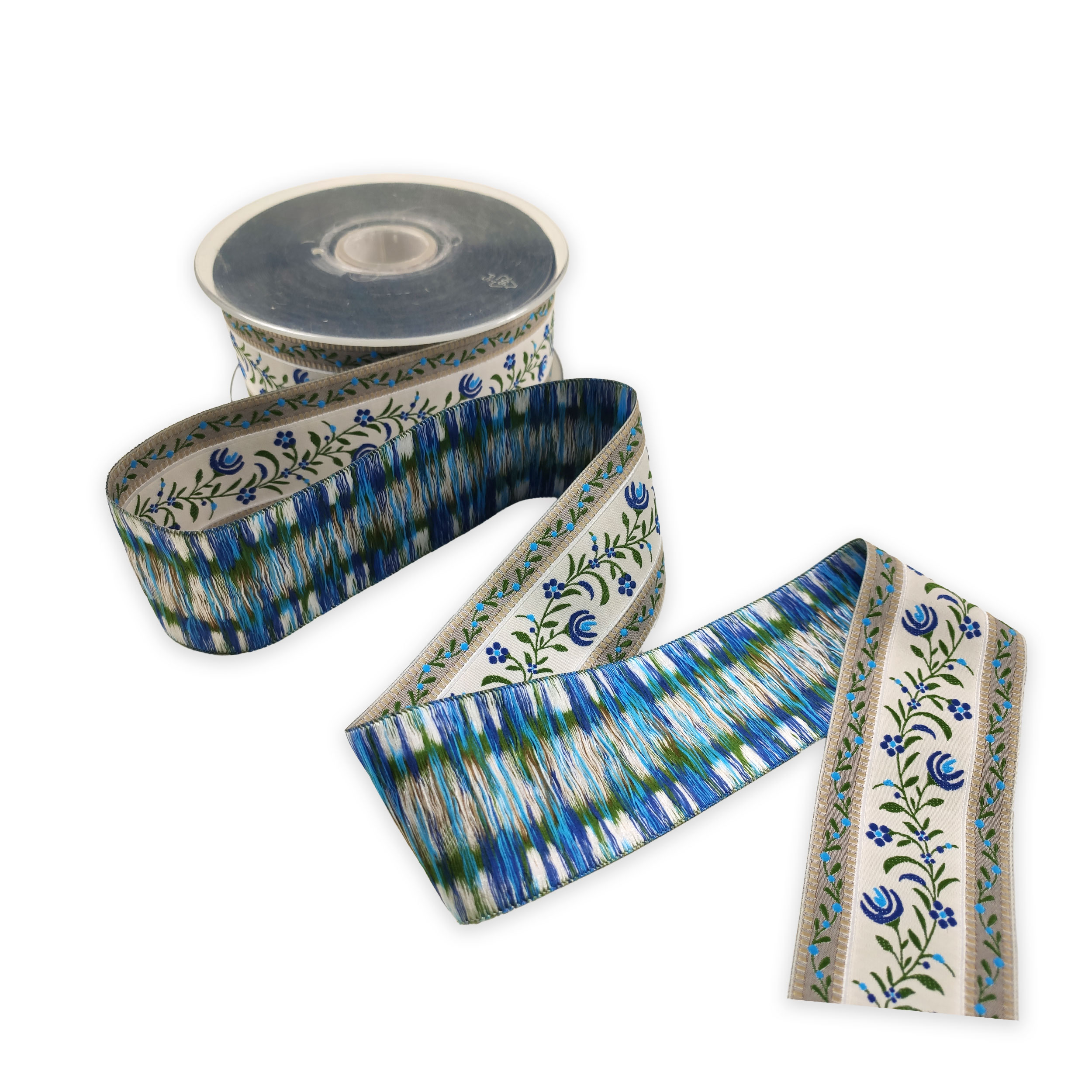 Passamaneria Prym Fantasia Fiori Ricamati Blu