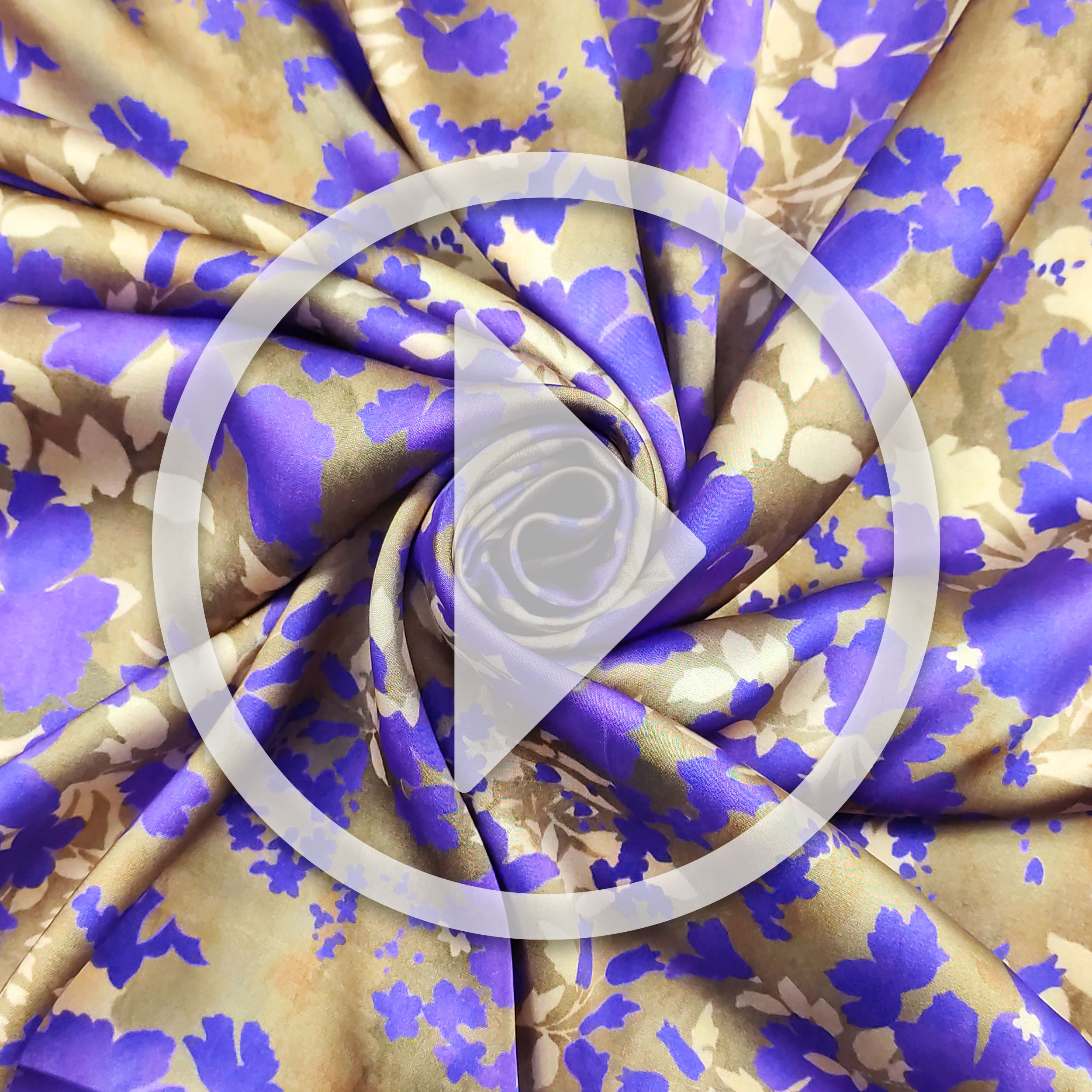Raso Misto Seta Alta Moda Fiori Viola Image