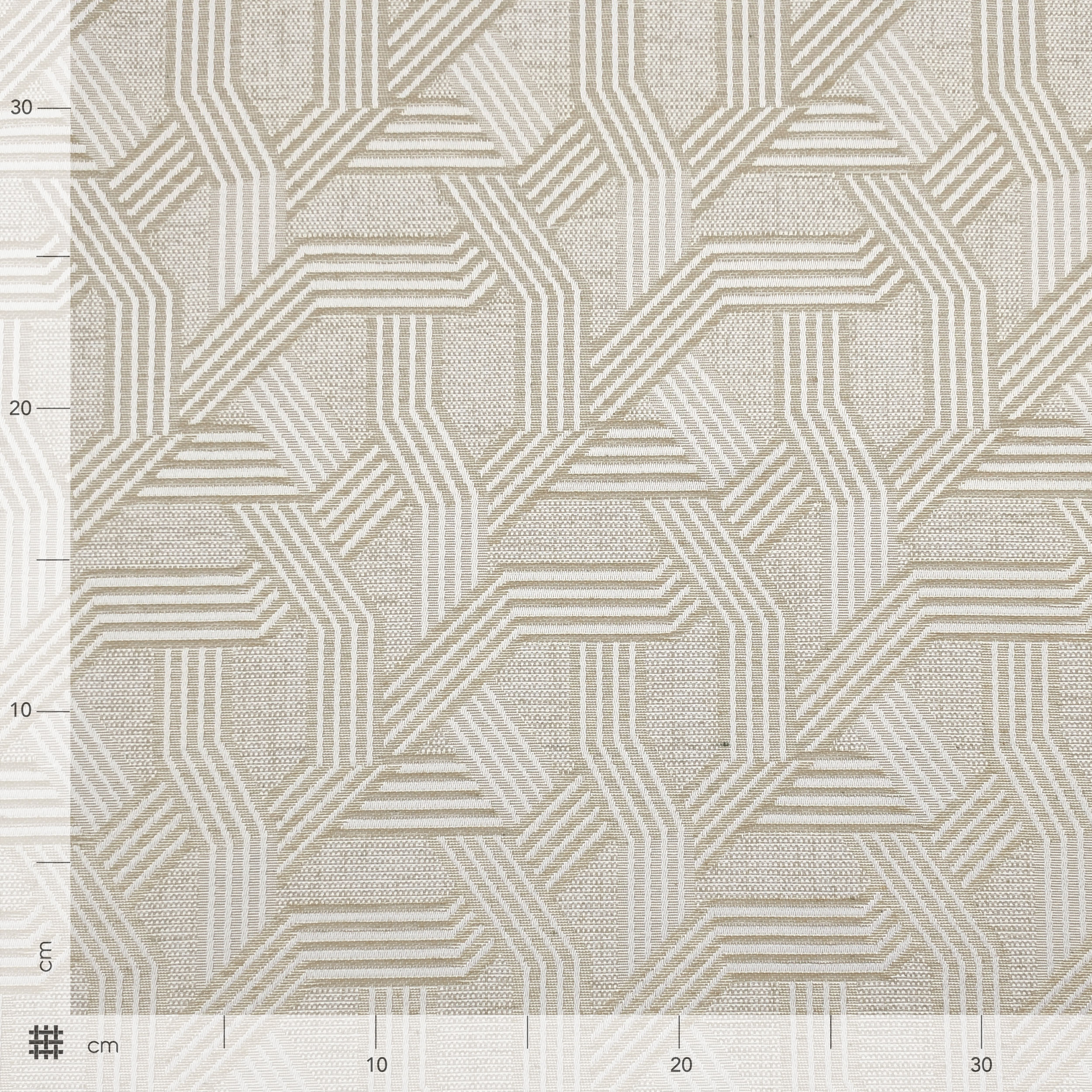 Tessuto Jacquard Geometria Toni Beige