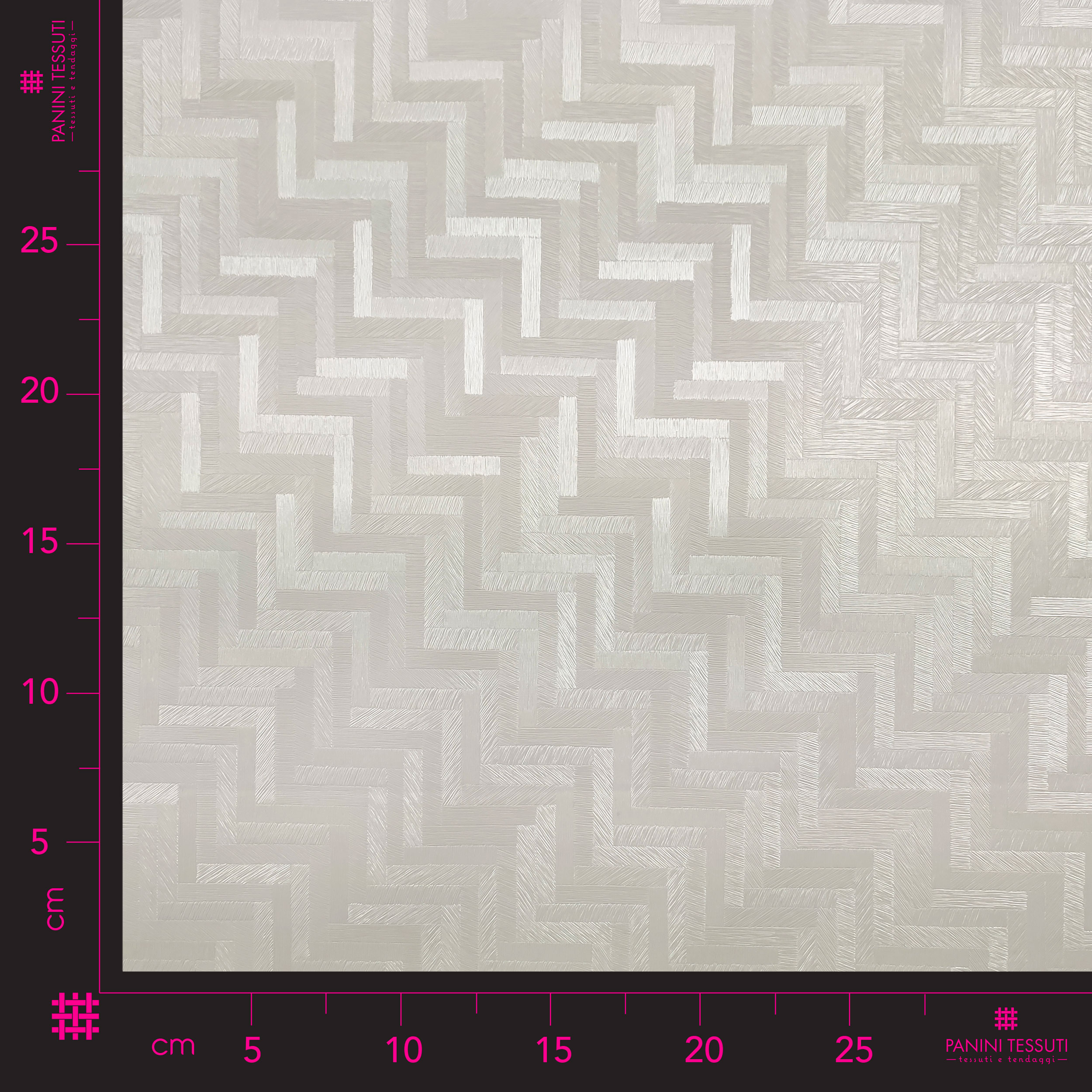 Tessuto per Tovaglia Plastificata Geometria di Linee Bianco