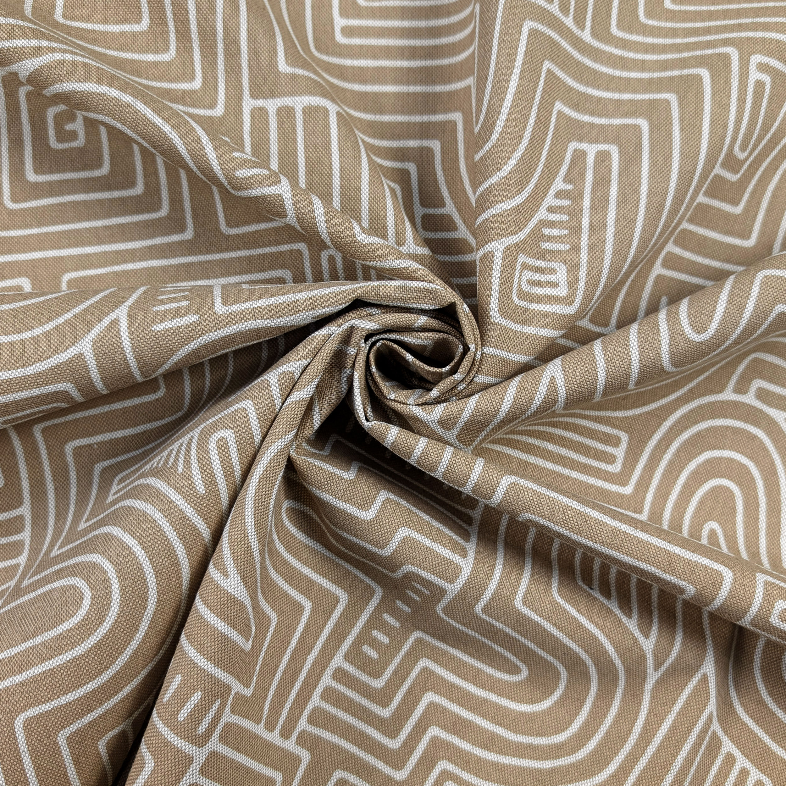 Tessuto Panama Labirinto Sfondo Beige Image
