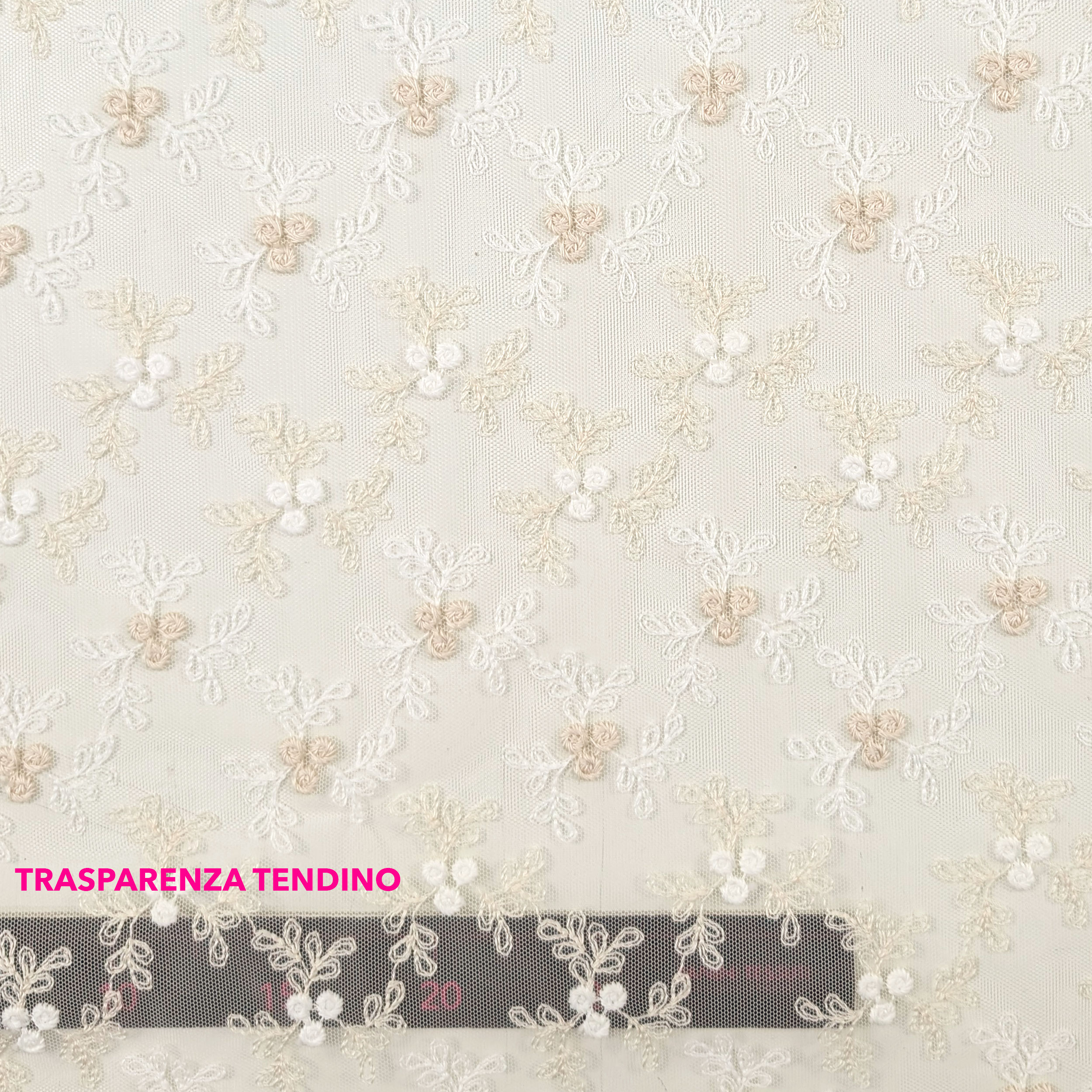Tessuto Tendino Pizzo Floreale Beige Image