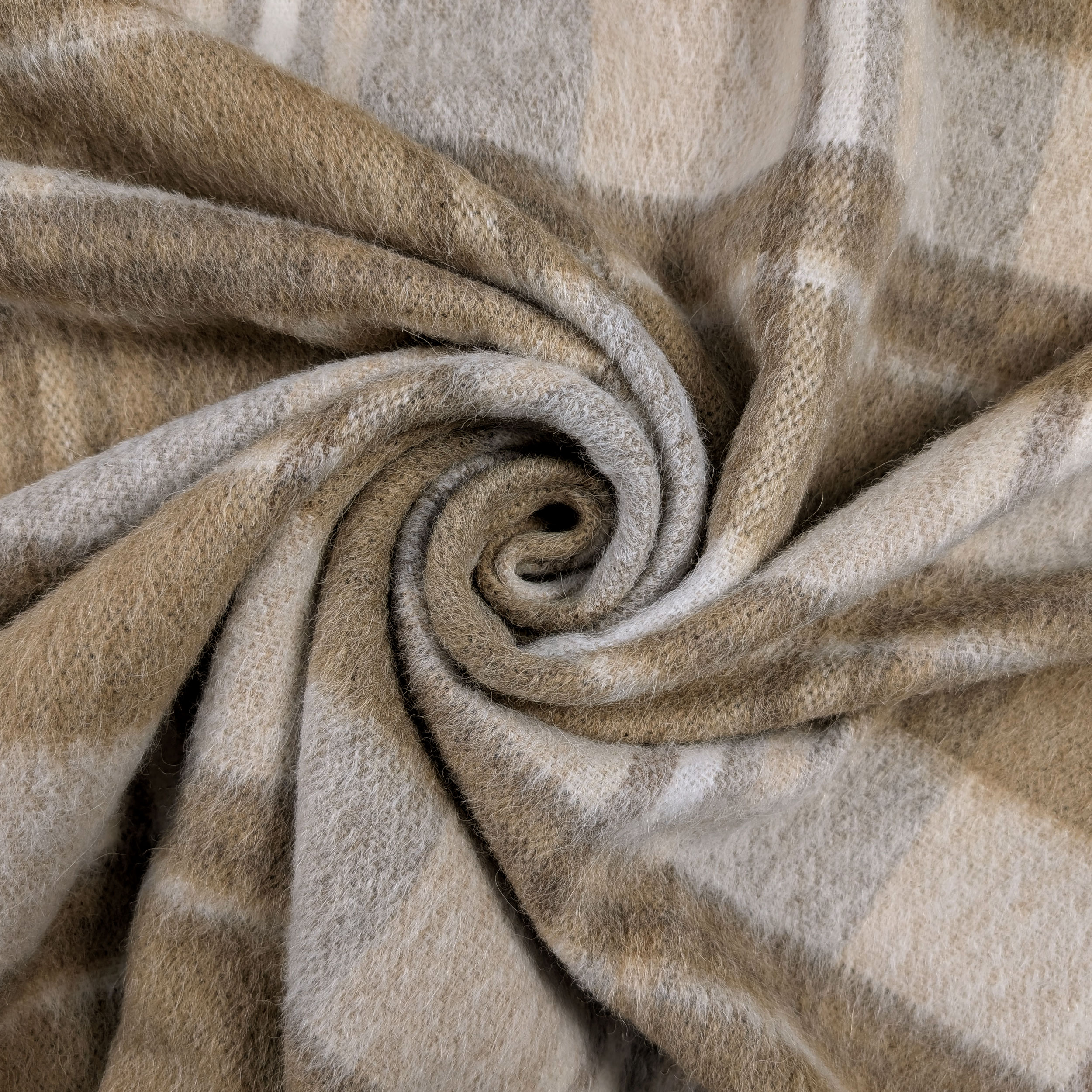 Cappotto Misto Lana Tartan Beige Image
