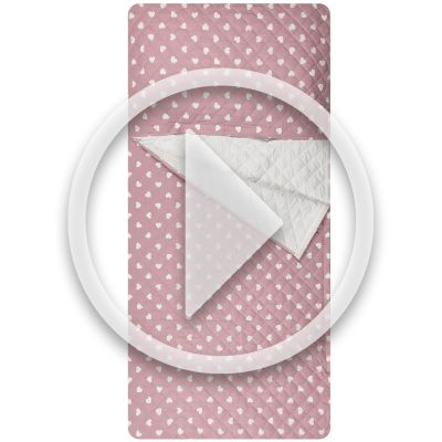 Sacco Nanna Cuori Bianchi con Sfondo Rosa Antico Image