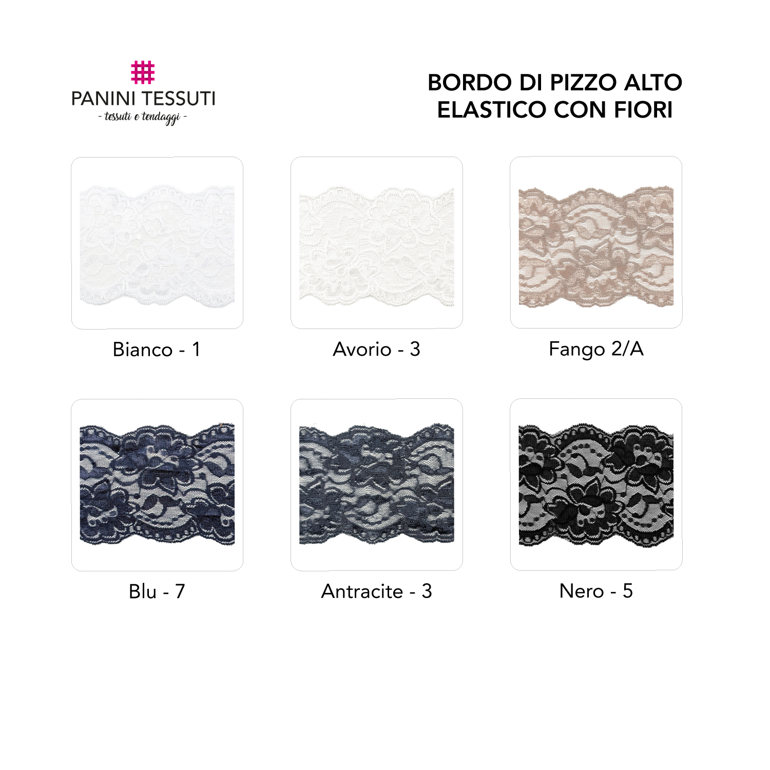 Bordo di Pizzo Alto Elastico con Fiori Image