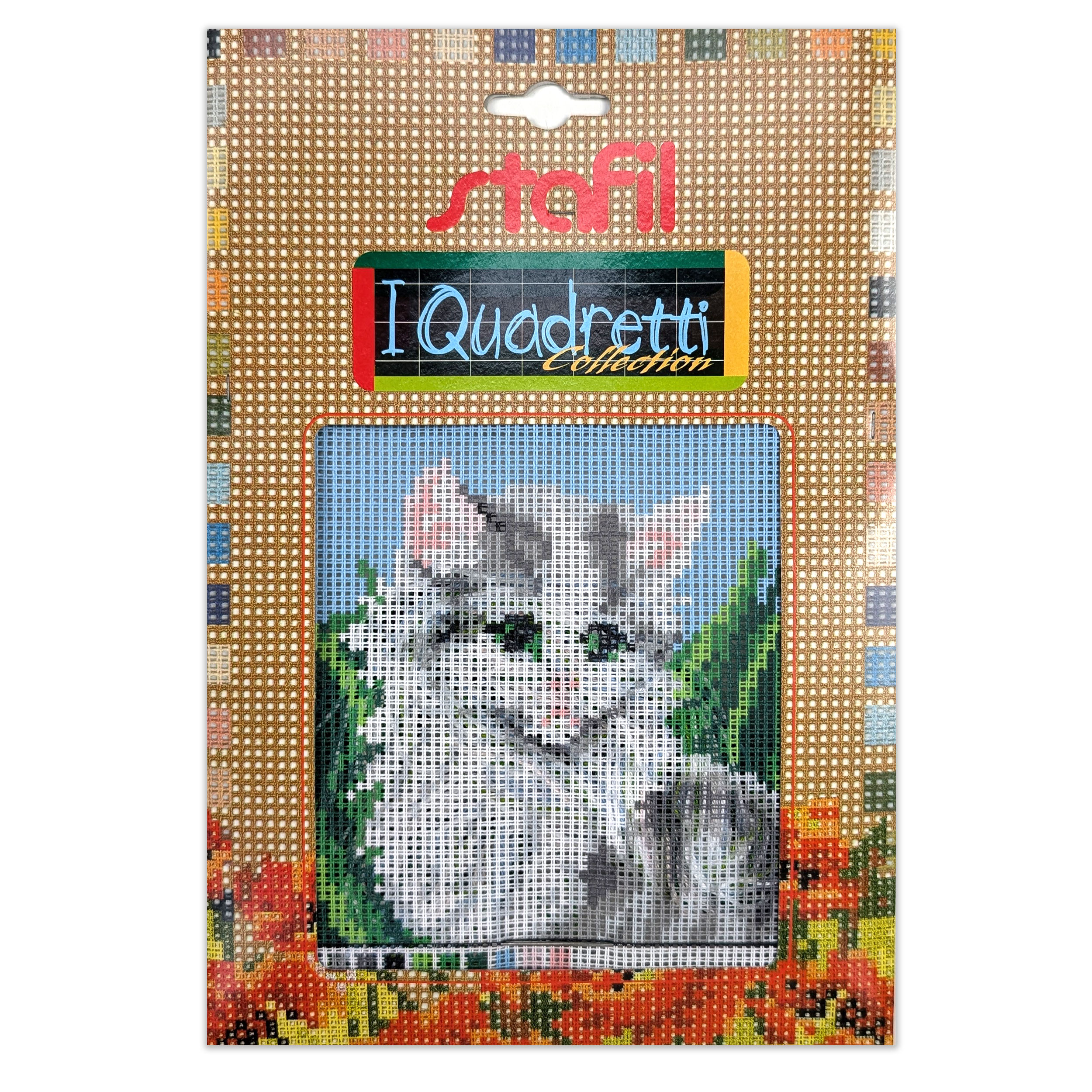 Set Mezzo Punto Croce "i Quadretti" Gatto Siberiano Image