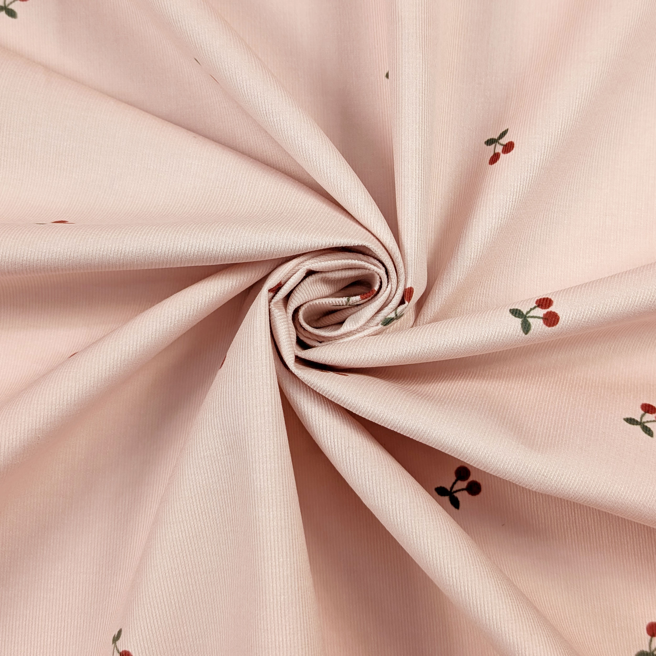 Velluto Mille Righe Ciliegie Sfondo Rosa Image