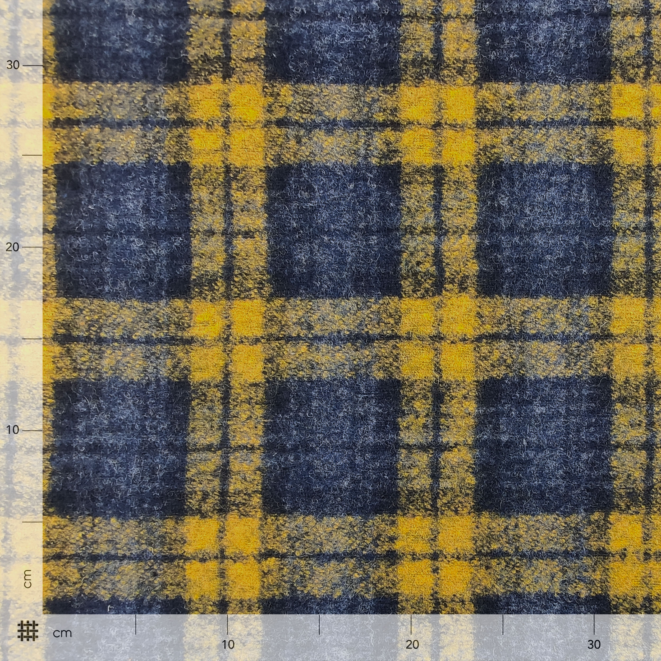 Tartan Misto Lana Quadri Giallo Blu