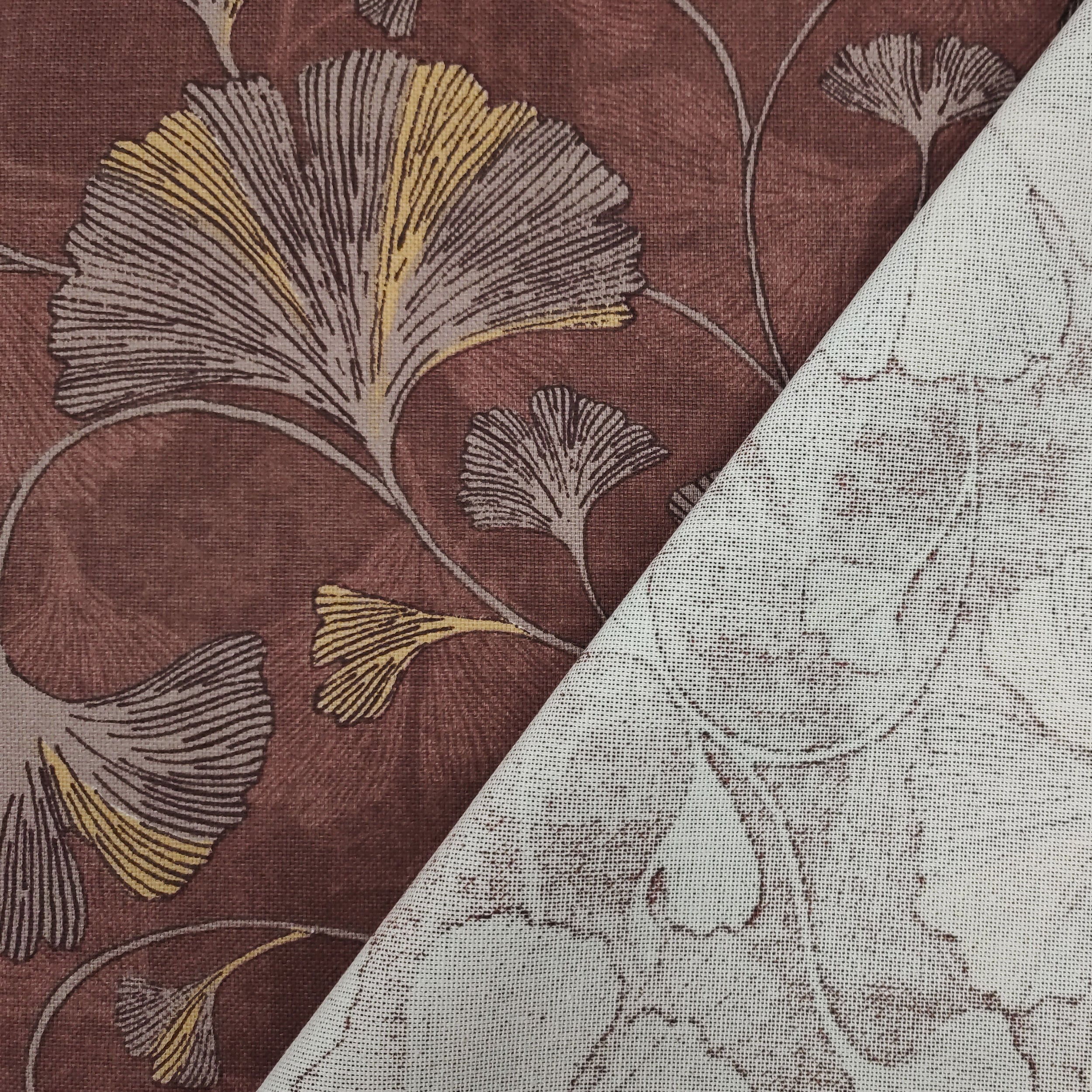 SCHÖNER LEBEN. Ginko Leaf Ginkgo - Tenda in lino con foglie, 245 cm, colore grigio naturale SCHÖNER LEBEN. Ginko Leaf Ginkgo - Tenda in lino con foglie, 245 cm, colore grigio naturale