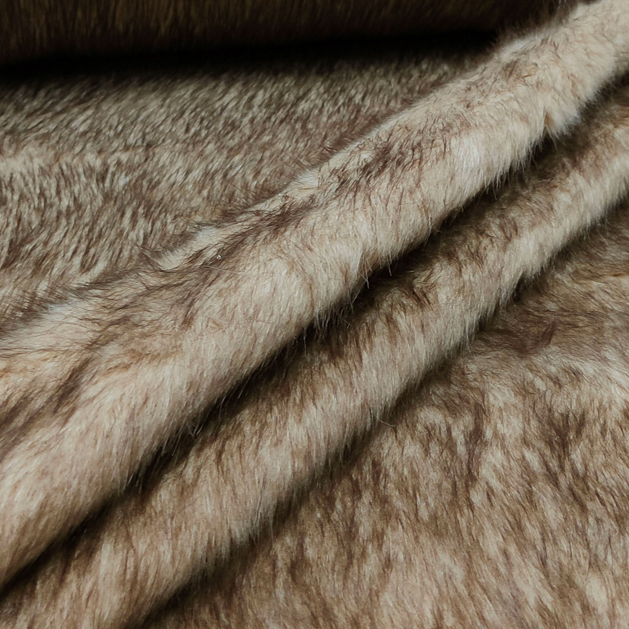 Ecopelliccia Pelo Lungo Beige Sfumato Marrone