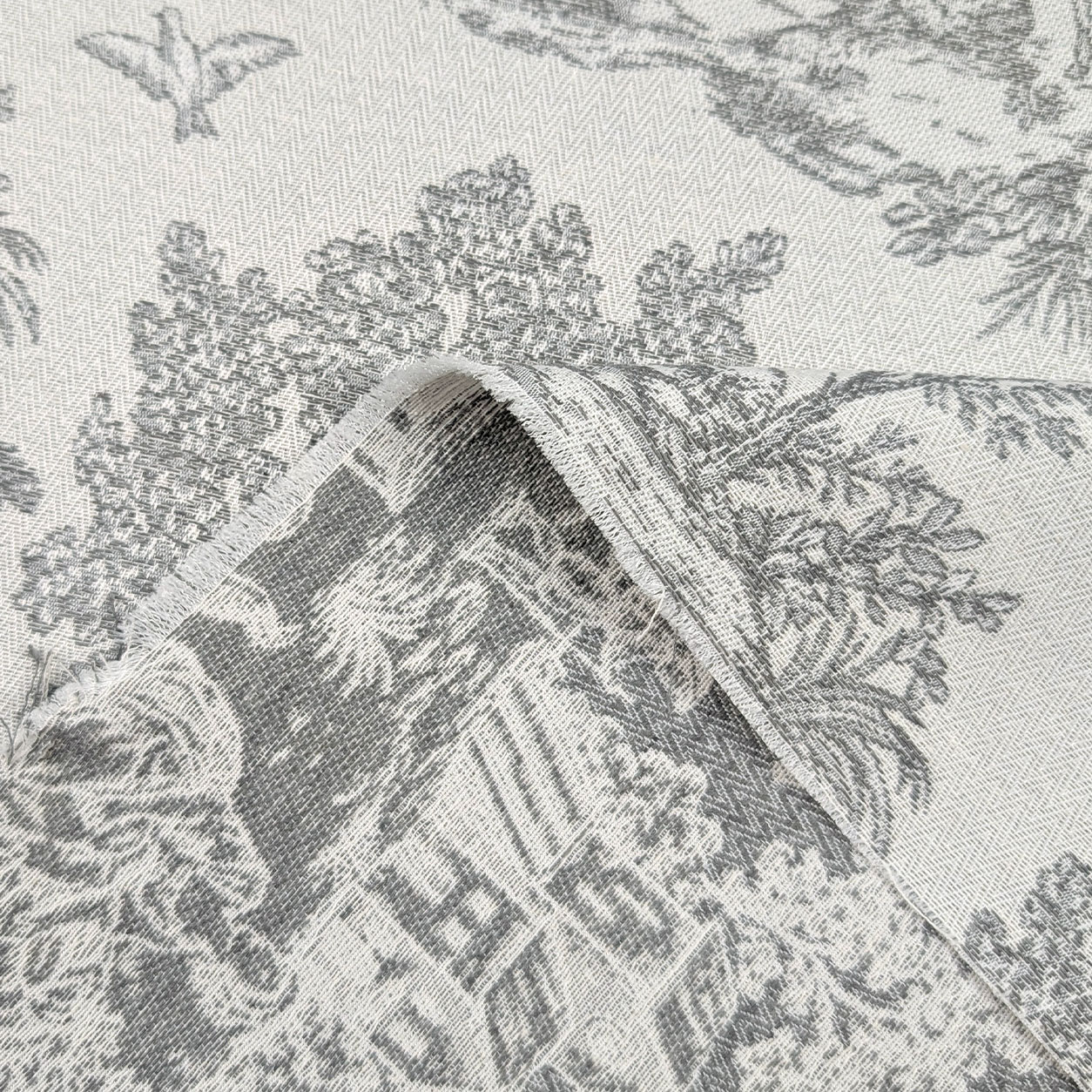 Jacquard Toile de Jouy Grigio H 280 cm Image